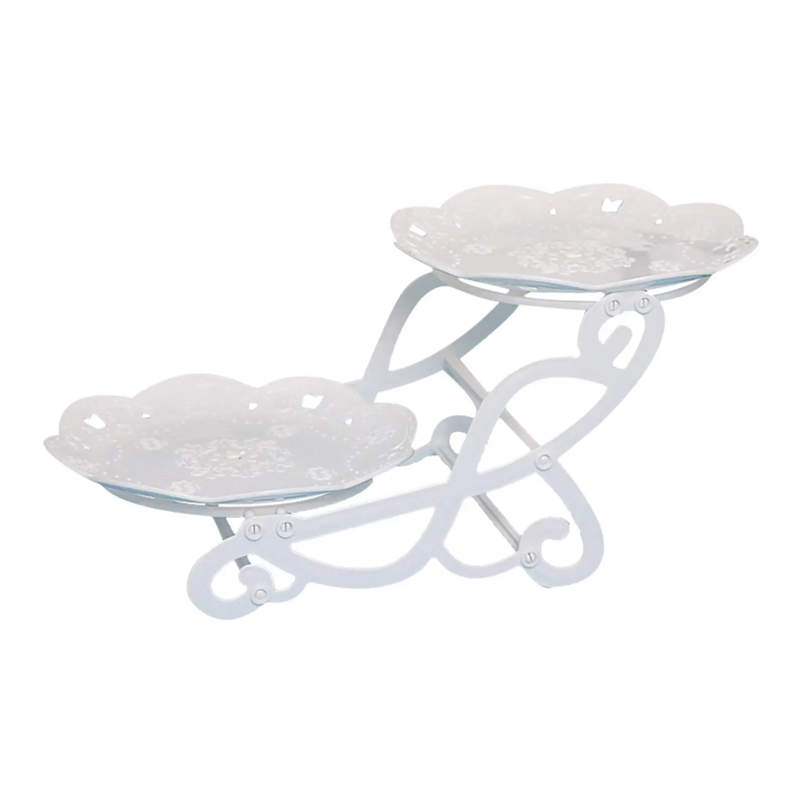2 Tiers Cake Stand Snack Display Tray Dessert Tray for Dessert Afternoon Tea