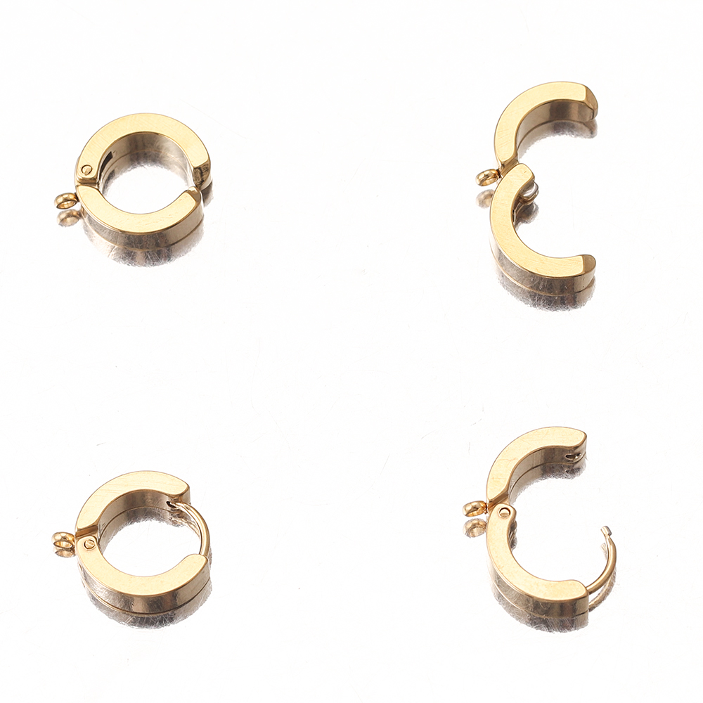 10 stücke 13*15mm Gold-Platte Edelstahl Ohrringe Haken Schwarz Verschlüsse für Schmuck Machen Lieferungen Frauen DIY Großhandel Zubehör – Detail 5