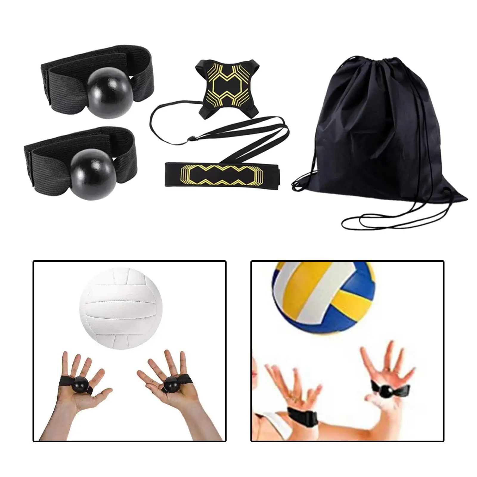 4x Volleyball Training Equipment Aid Hands Free Adjustable Rope for Beginners