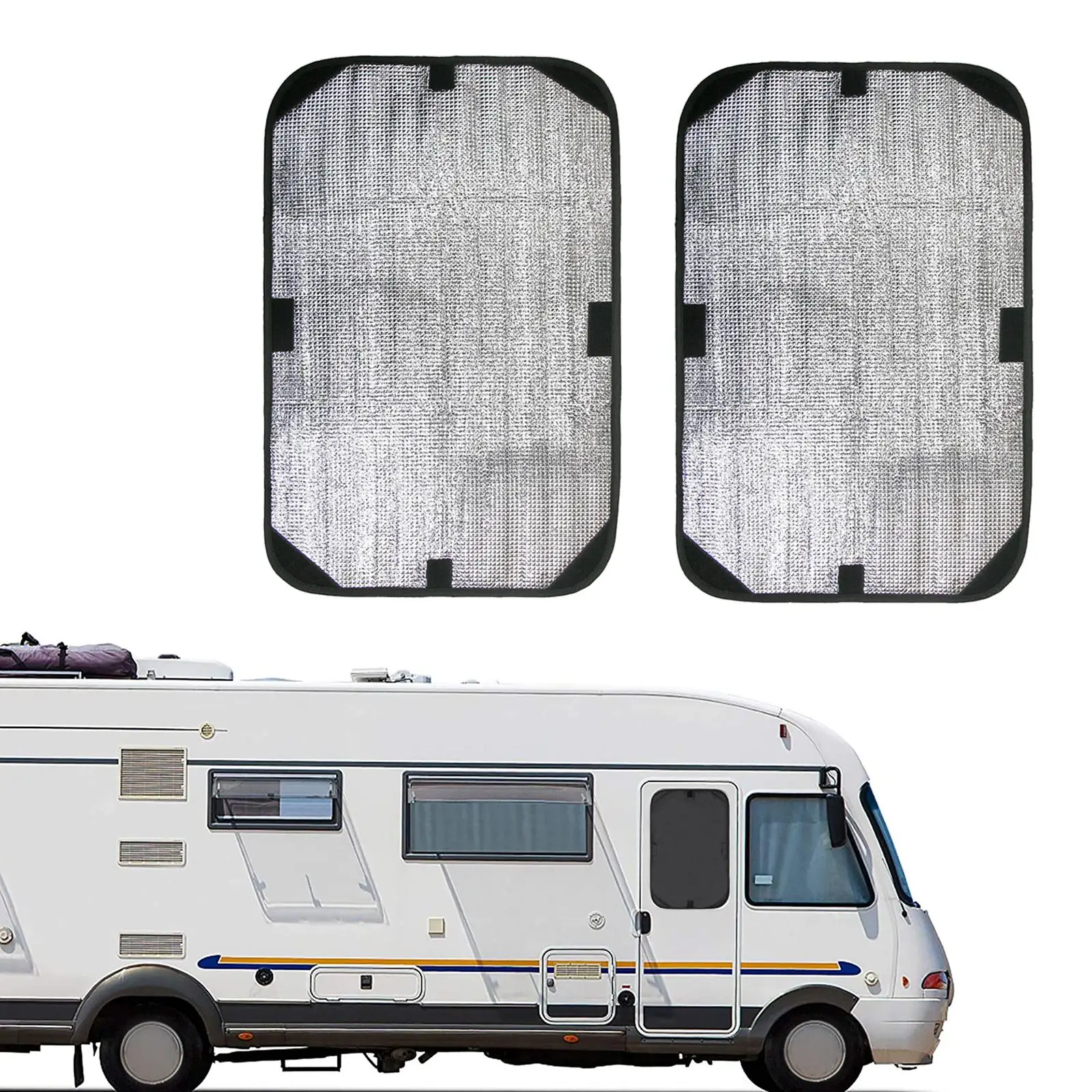 RV Door Window Shade Cover 15.94x24.41inch Waterproof Double-Layer Sun Shade Fit for Camper