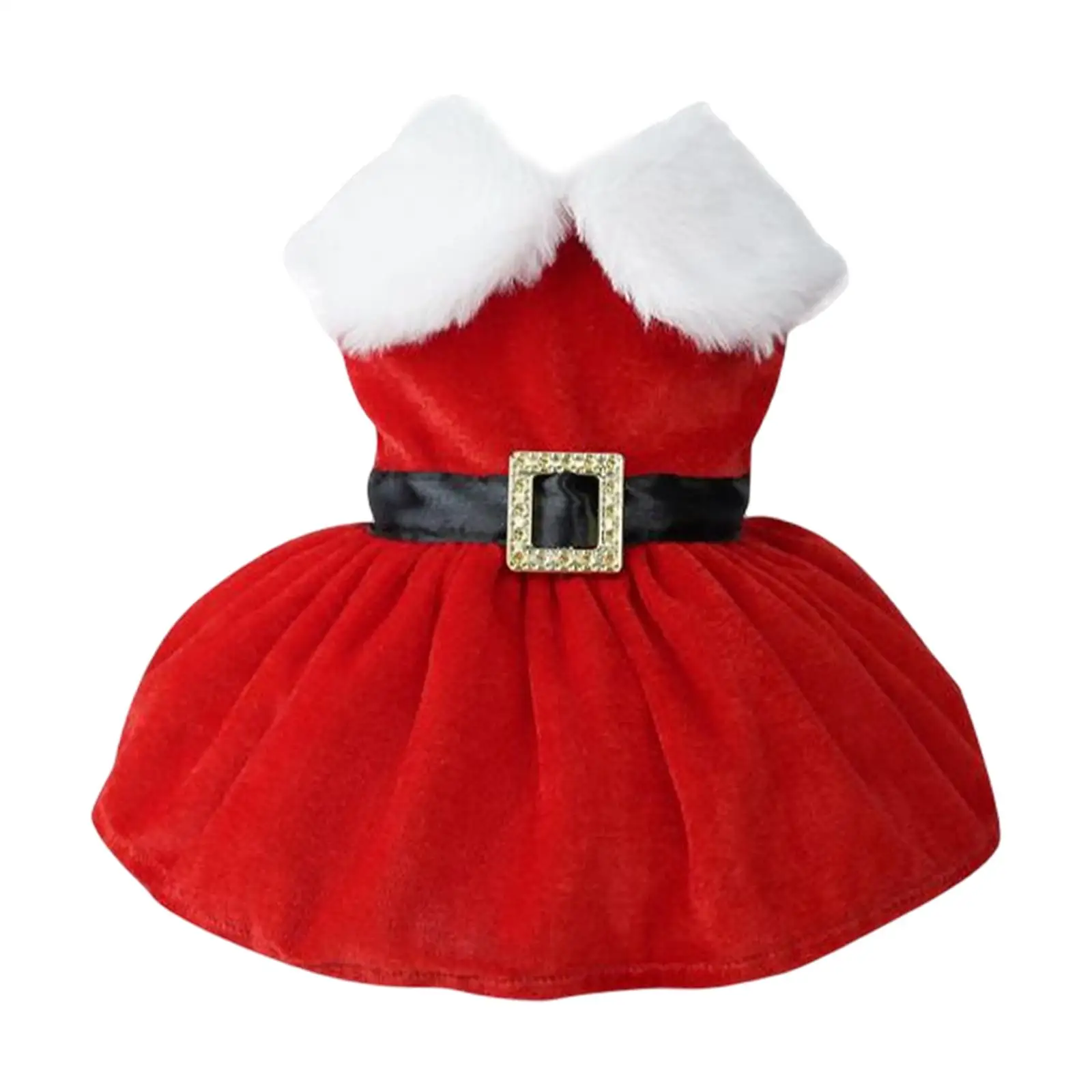 Pet Christmas Costume Clothes Dress up Skirt Flannel Party Outfit Holiday Christmas Dress Clothing Soft Comfortable Cosplay Coat