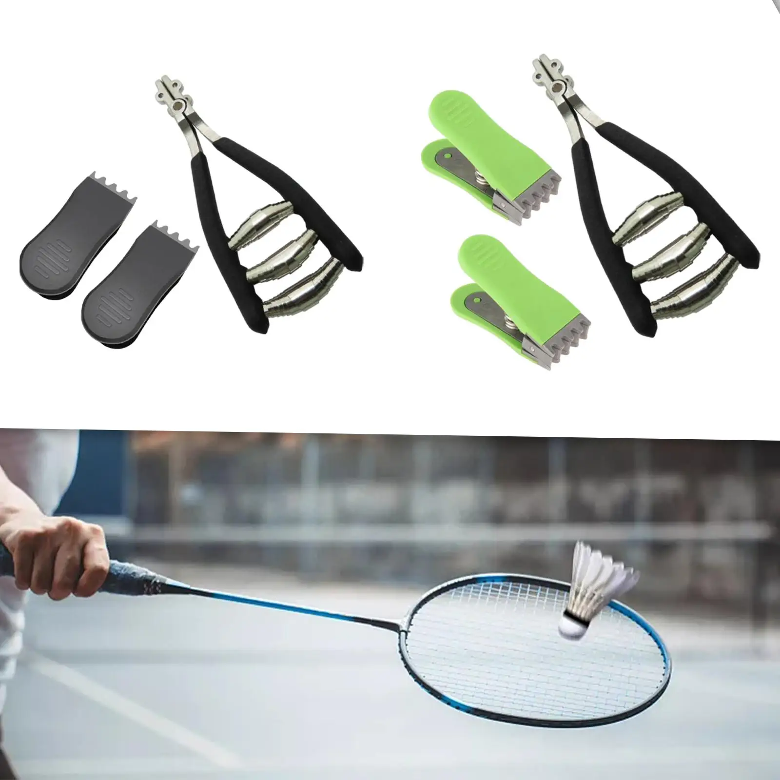 Starting Clamp Manual Accessories with Flying Clip Badminton Starting Stringing Clamp for Squash Badminton Racket Tennis Racquet