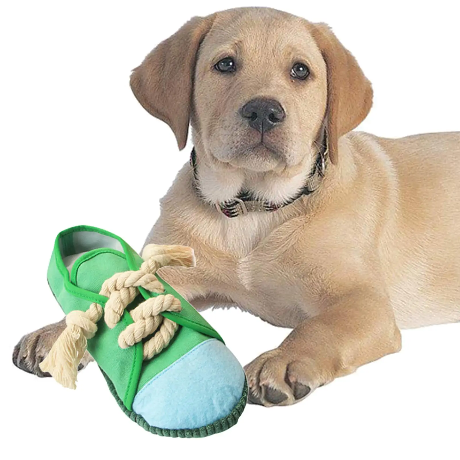 Shoes Shape Dog Chew Toy Dog Squeaky Toy Accessory Interactive Size 25x10cm