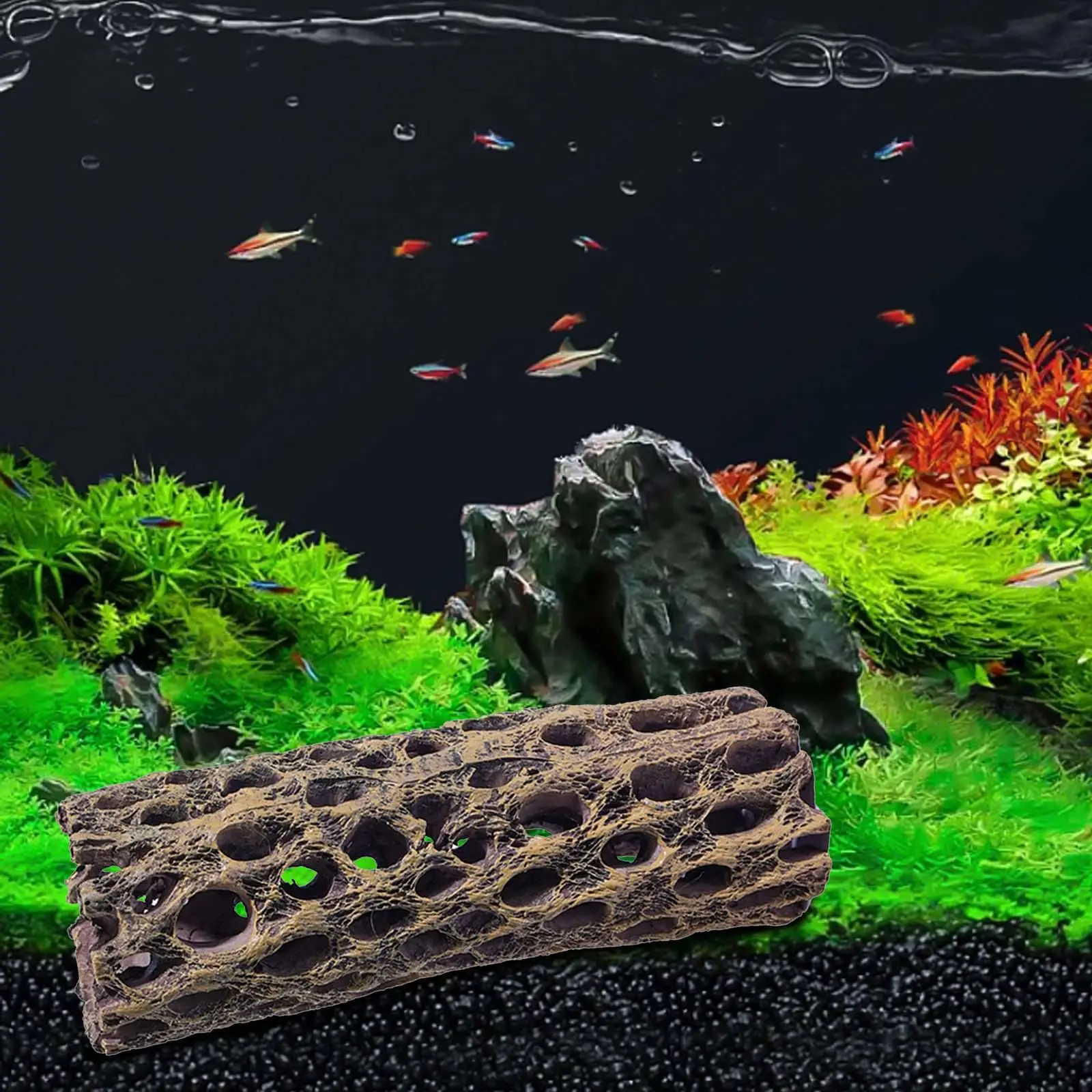 Fish Tank Decoration Scenery Fish Shrimp Shelter Rockery Ornament Spawning Hole for Aquarium Decoration Hide Rest Betta Play