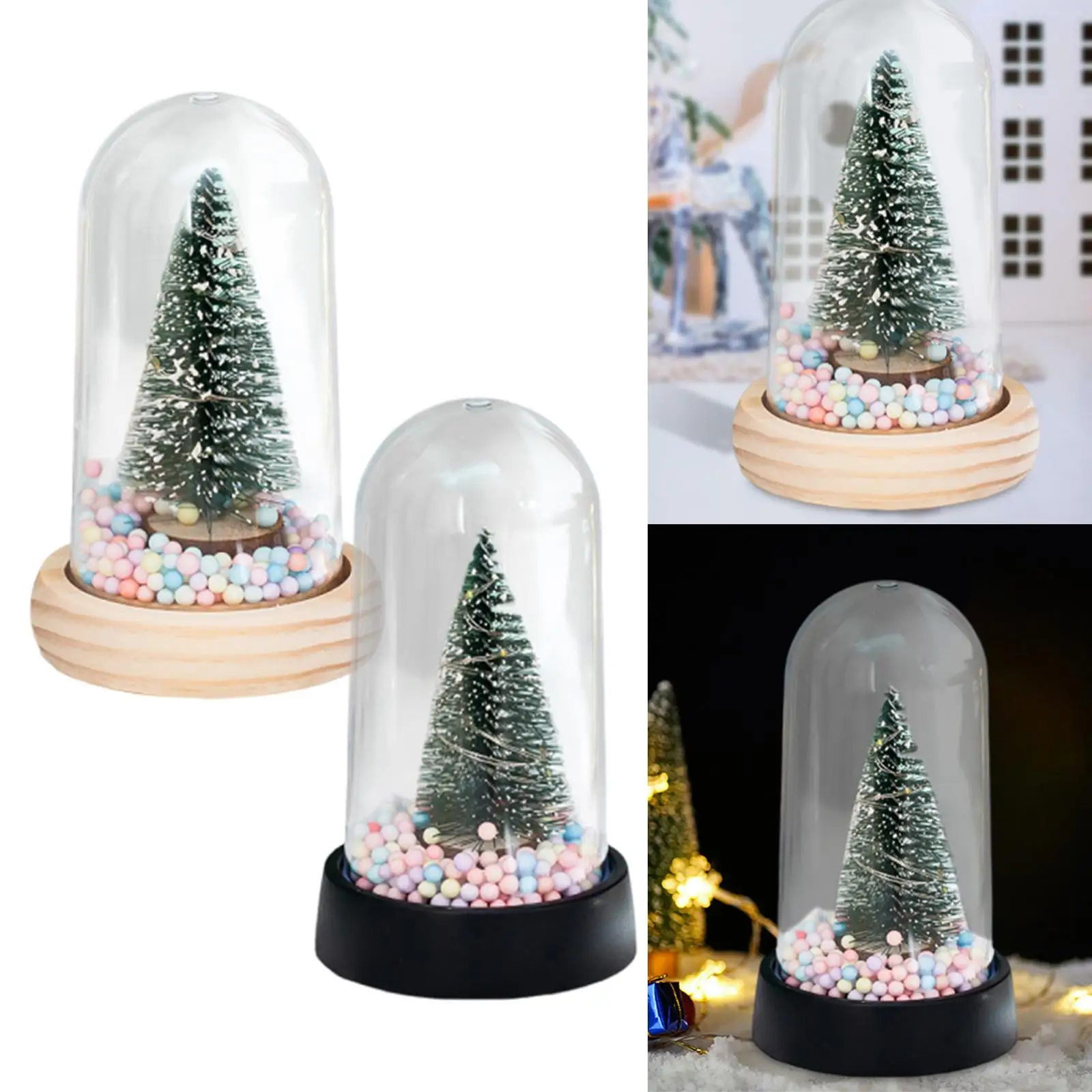 Mini Christmas Tree with Light Simulation Christmas Ornament Xmas Decoration for Party Supplies Fireplace Bars Festival Bedroom