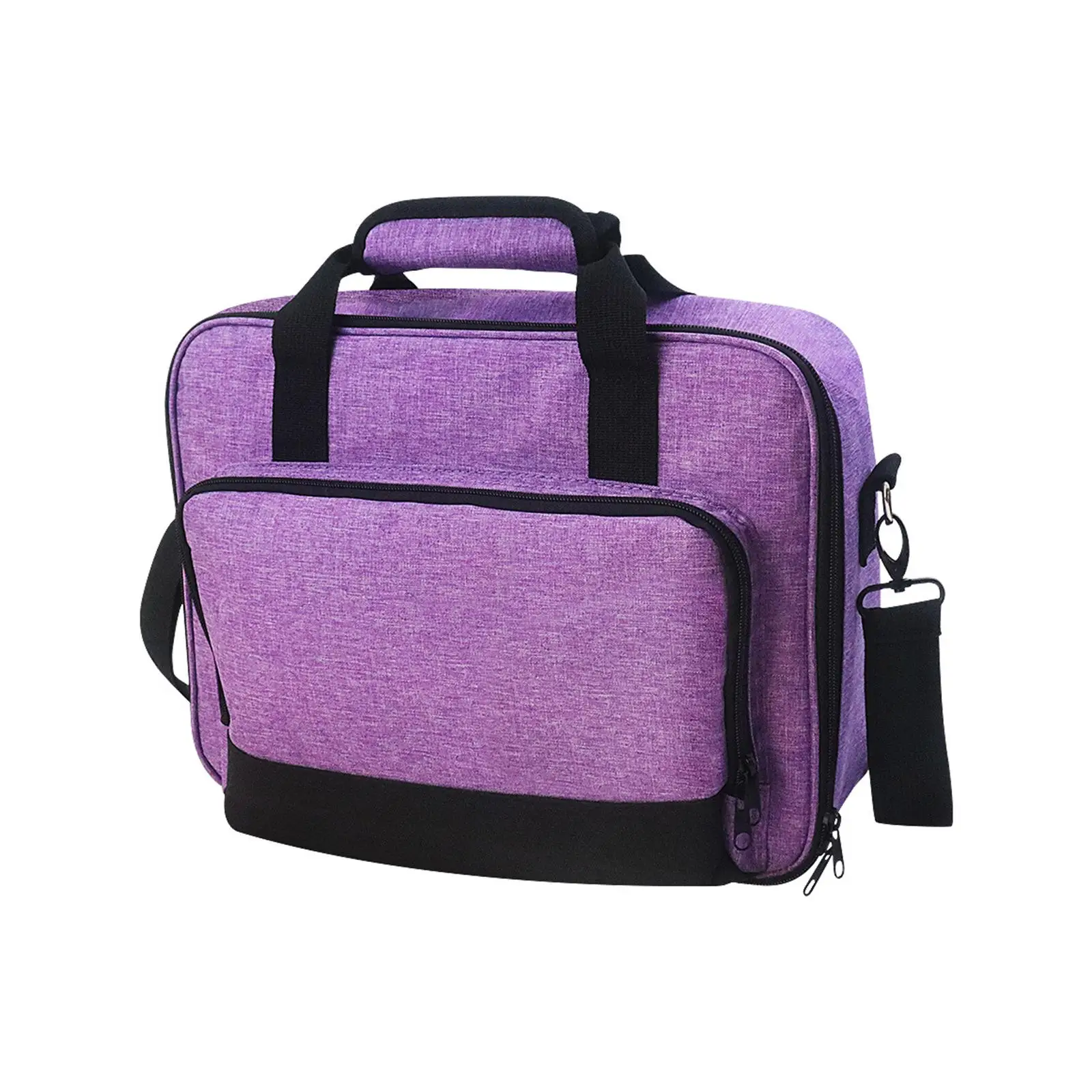 Portable Projector Storage Bag 36x28x10cm Detachable Shoulder Strap Sturdy Handle Purple Stylish Versatile for Travelling