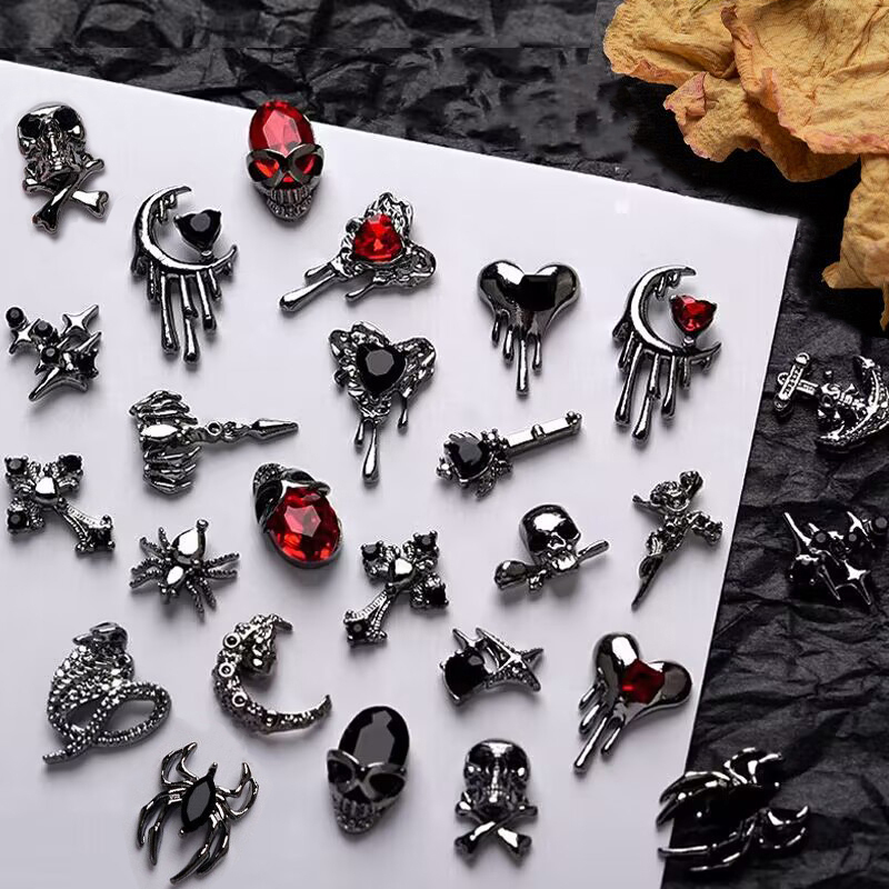 Best of 10Pcs Retro Halloween Collection Nail Art Charms Heart Skeleton Cross Spider Design For Halloween Nails Decoration Accessories Reviews & Tips