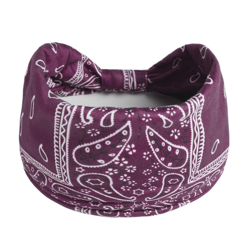 Boho Knoten Turbane Yoga elastische Kopf wickel Frauen Stirnband breite Haar bänder Kopf bedeckung gedruckt Bandanas Mode Haarband Zubehör – Detail 5
