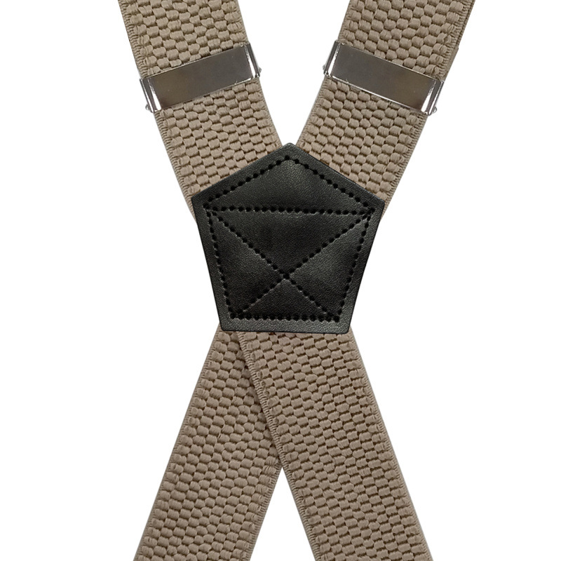 Robuste Hosenträger für Männer, Arbeit im Freien, 3,8 cm, X-Back, 4 starke Clips, verstellbare elastische Hosenträger, Riemen, Gürtel – Detail 2
