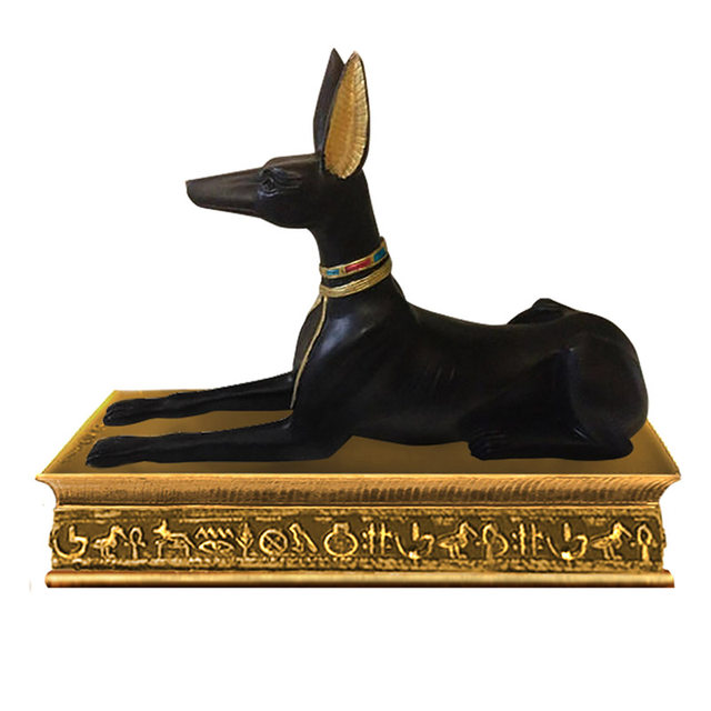 樹脂エジプトの太陽神アヌビス犬像の装飾品、ホルス鳥の頭、旅行