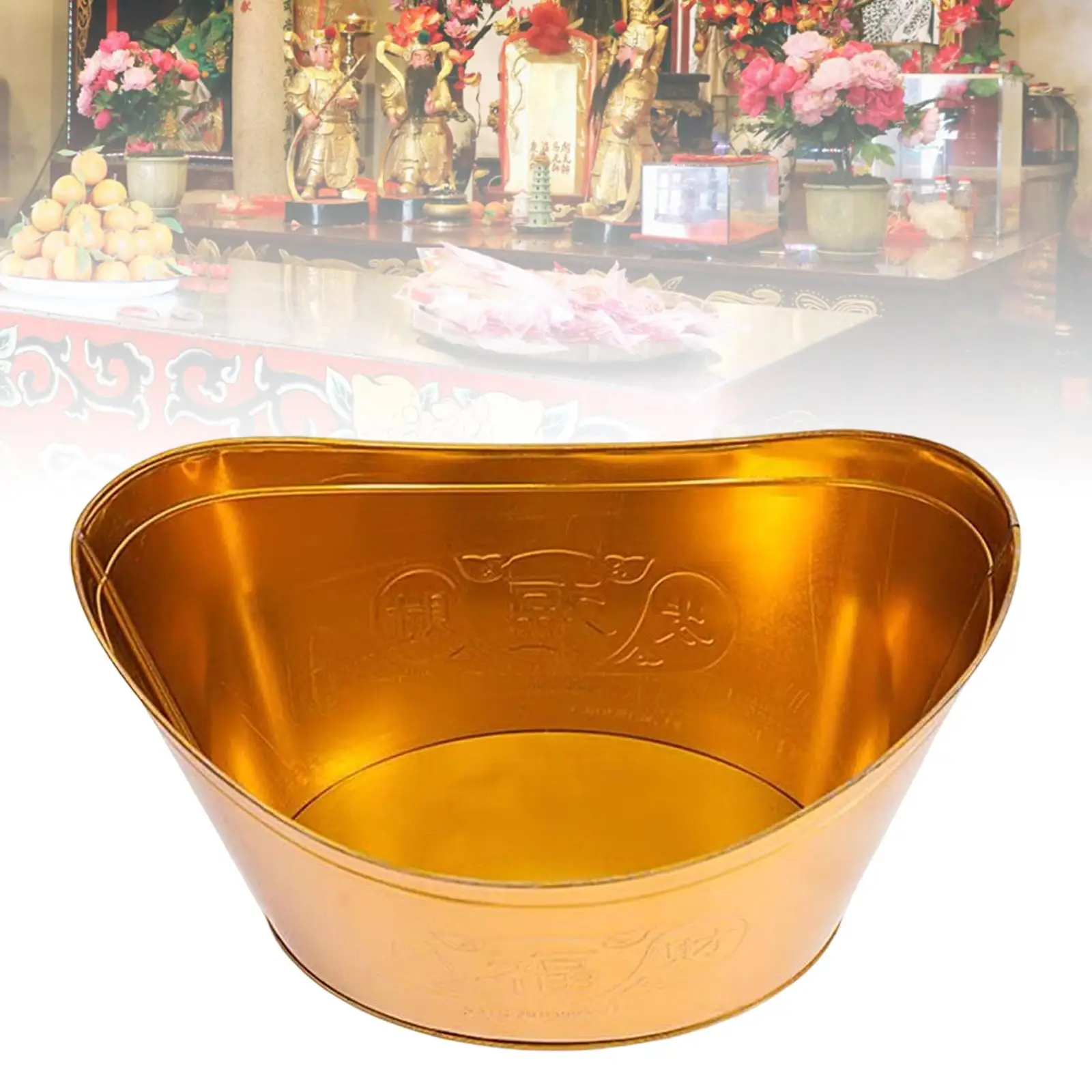 Feng Shui Treasure Basin Collectible Wealth Cornucopia Altar Use Offering Bowl for Table Centerpieces Office Desk Home Decor