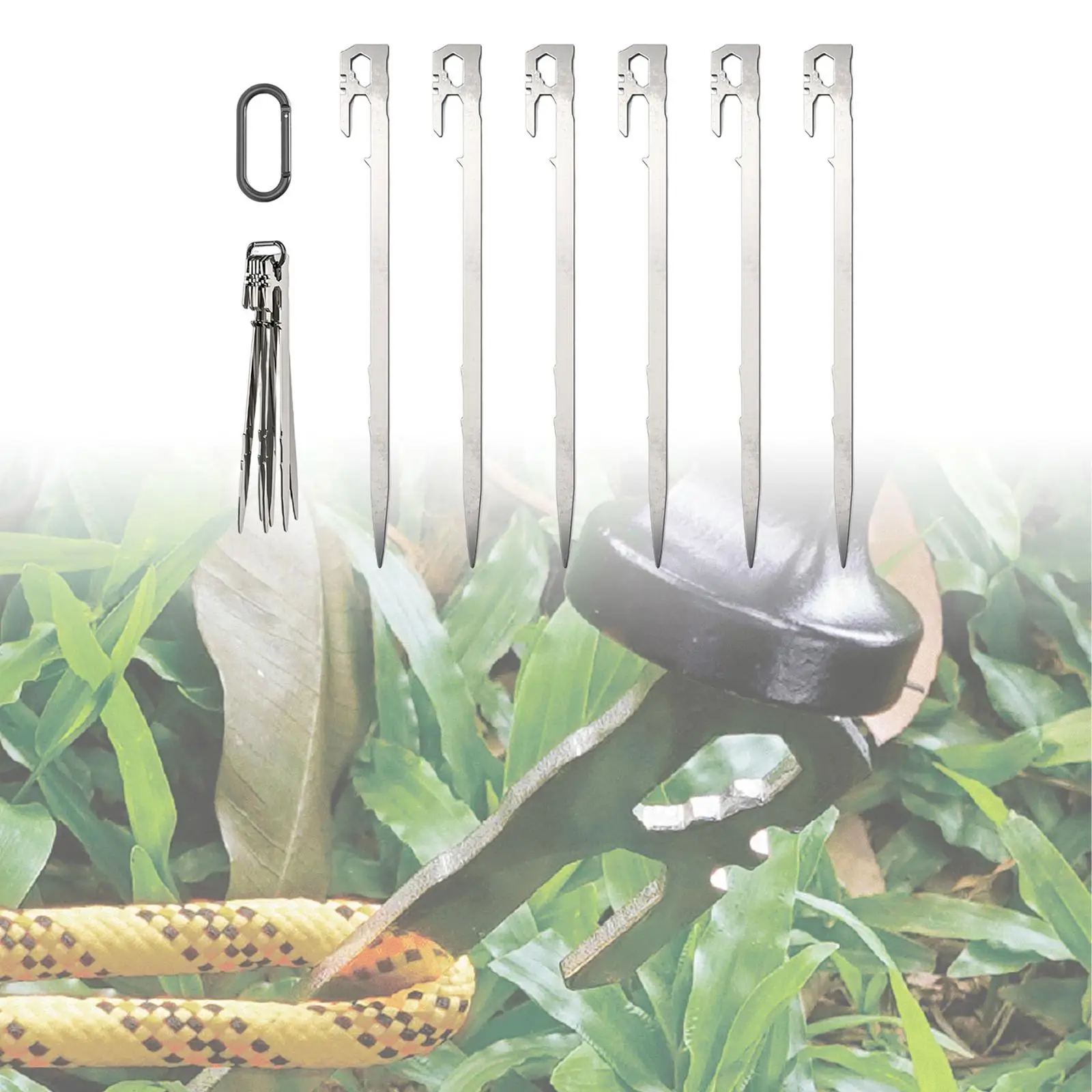 Tent Stakes Pegs Ground Nails Windproof Quick Hanging Steel Ground Anchoring Pegs for Garden Canopy