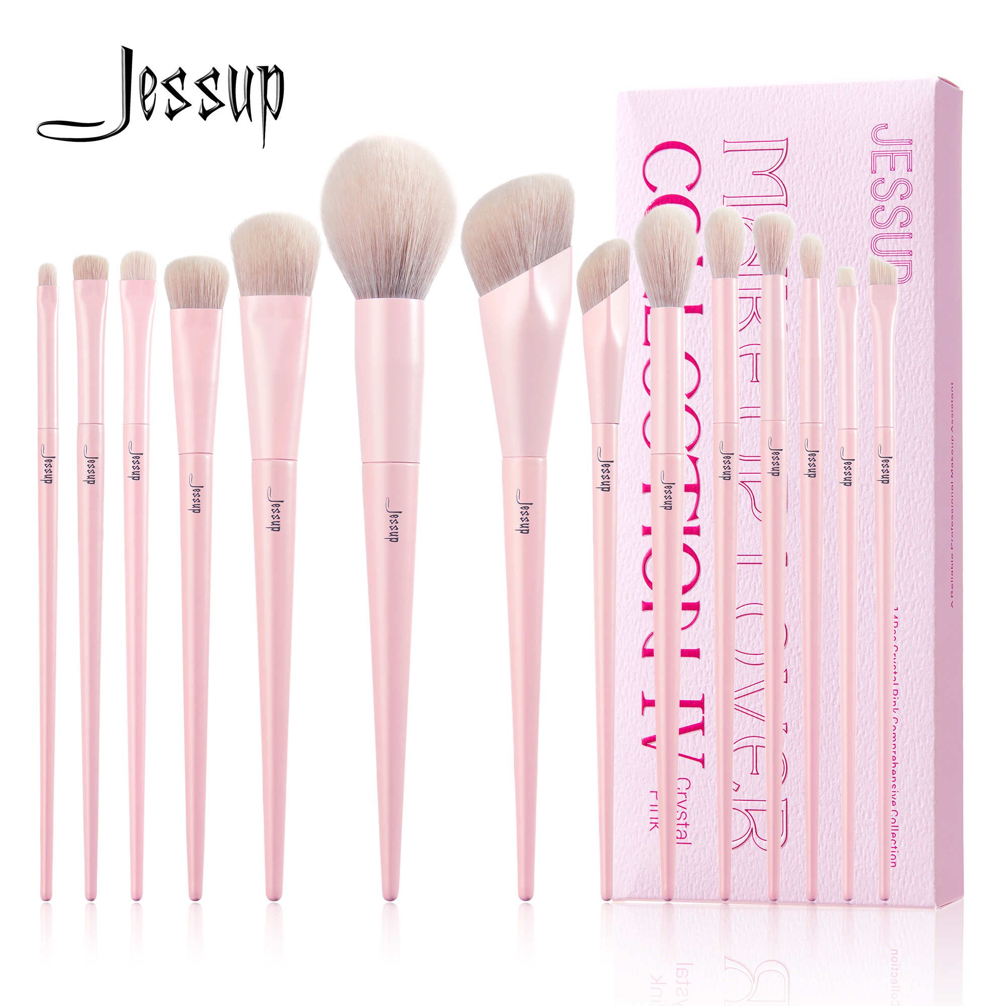 Best of Jessup Pink Makeup Brushes Set 14pcs Make Up Brushes Premium Vegan Foundation Blush Eyeshadow Liner Powder Blending Brush, T495 Reviews & Tips