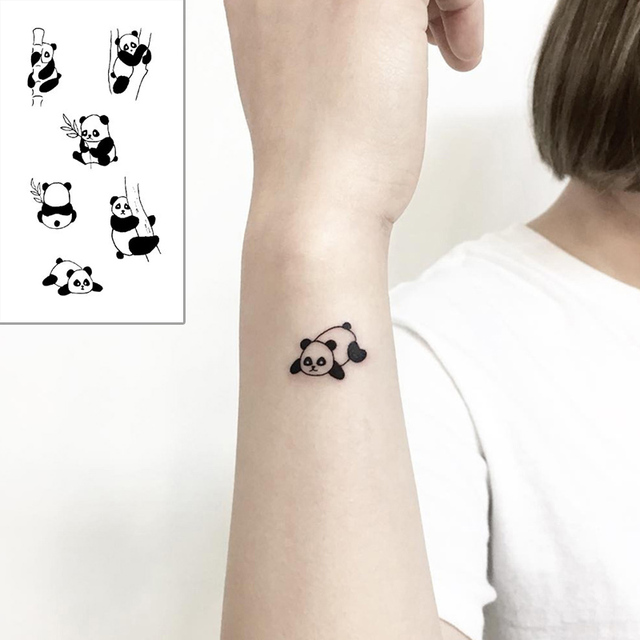 Best of Cute Panda Temporary Tattoo Stickers Arm Wrist Body Art Waterproof Fake Tattos New Design Animal Tatoos Flash Decals Reviews & Tips - Image 6