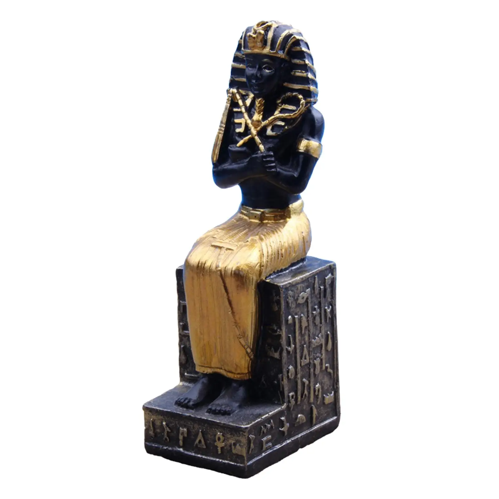 2 Pieces Egyptian Pharaoh Figurine Sculpture Collectible Artware for Desktop