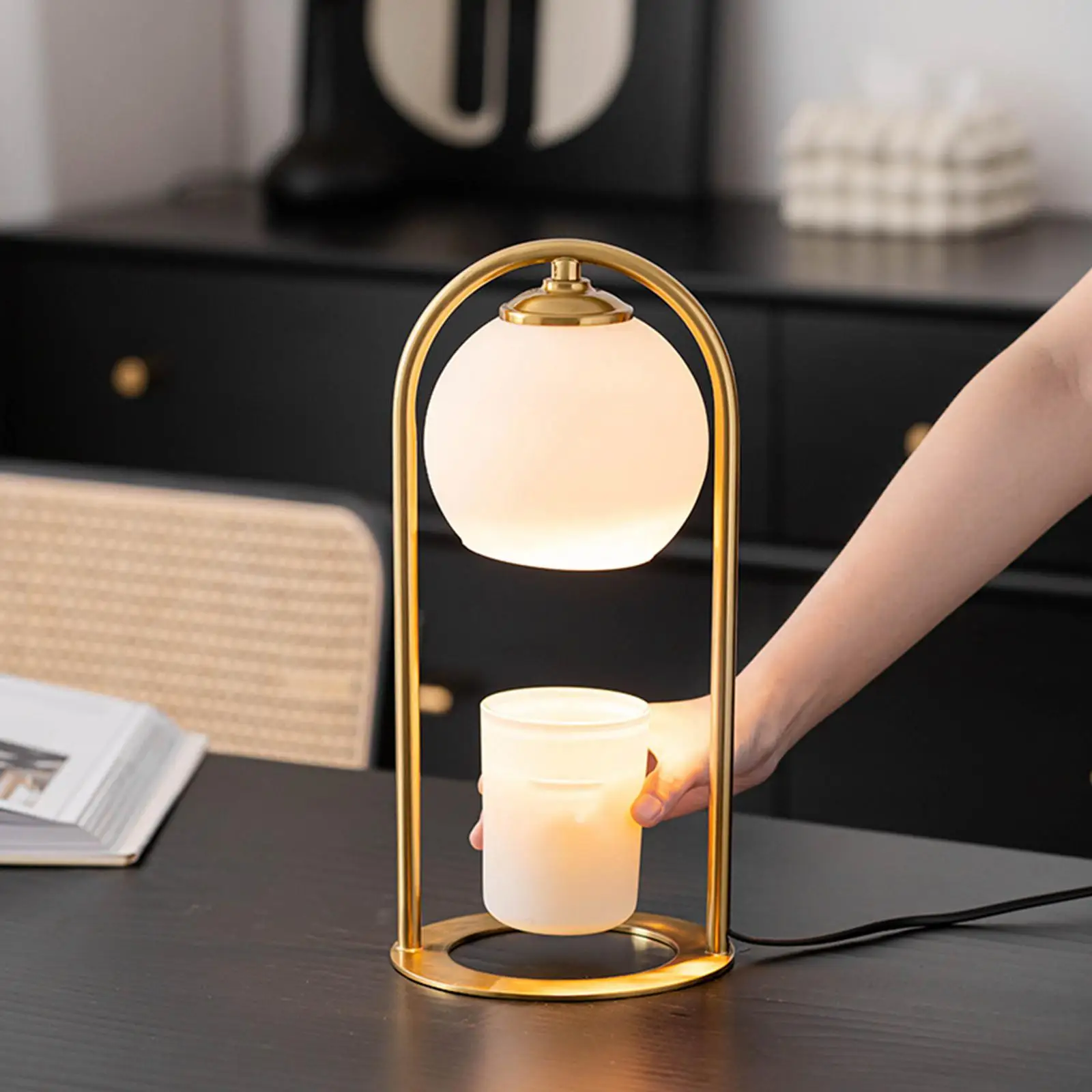 Candle Warmer Lamp Melting Lamp Decor Burner Diffuser Durable with Bulbs for Bedroom Study Room Home Housewarming EU Plug