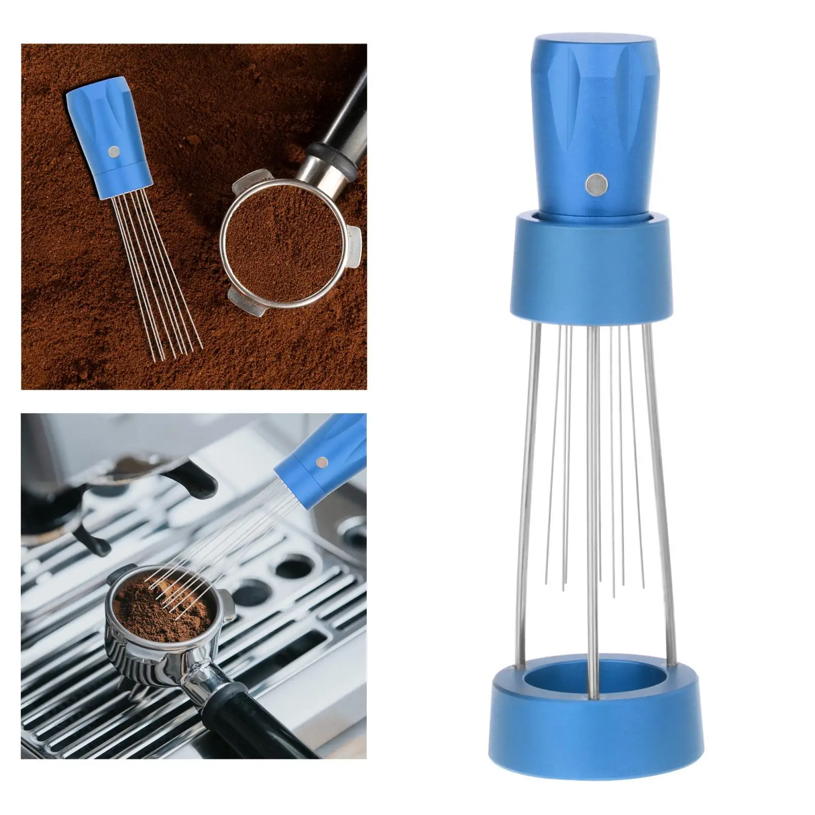 Coffee Stirrer Distributor Strong Magnetic with Base Aluminum Alloy Handle Reusable Coffee Leveler Tool for Cafe home restaurant