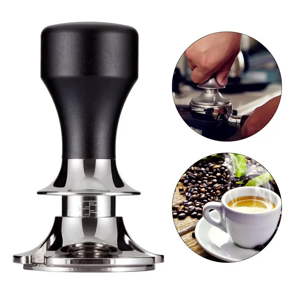 Stainless Coffee Tamper 58.5mm Adjustable Flat  Espresso Press Hammer