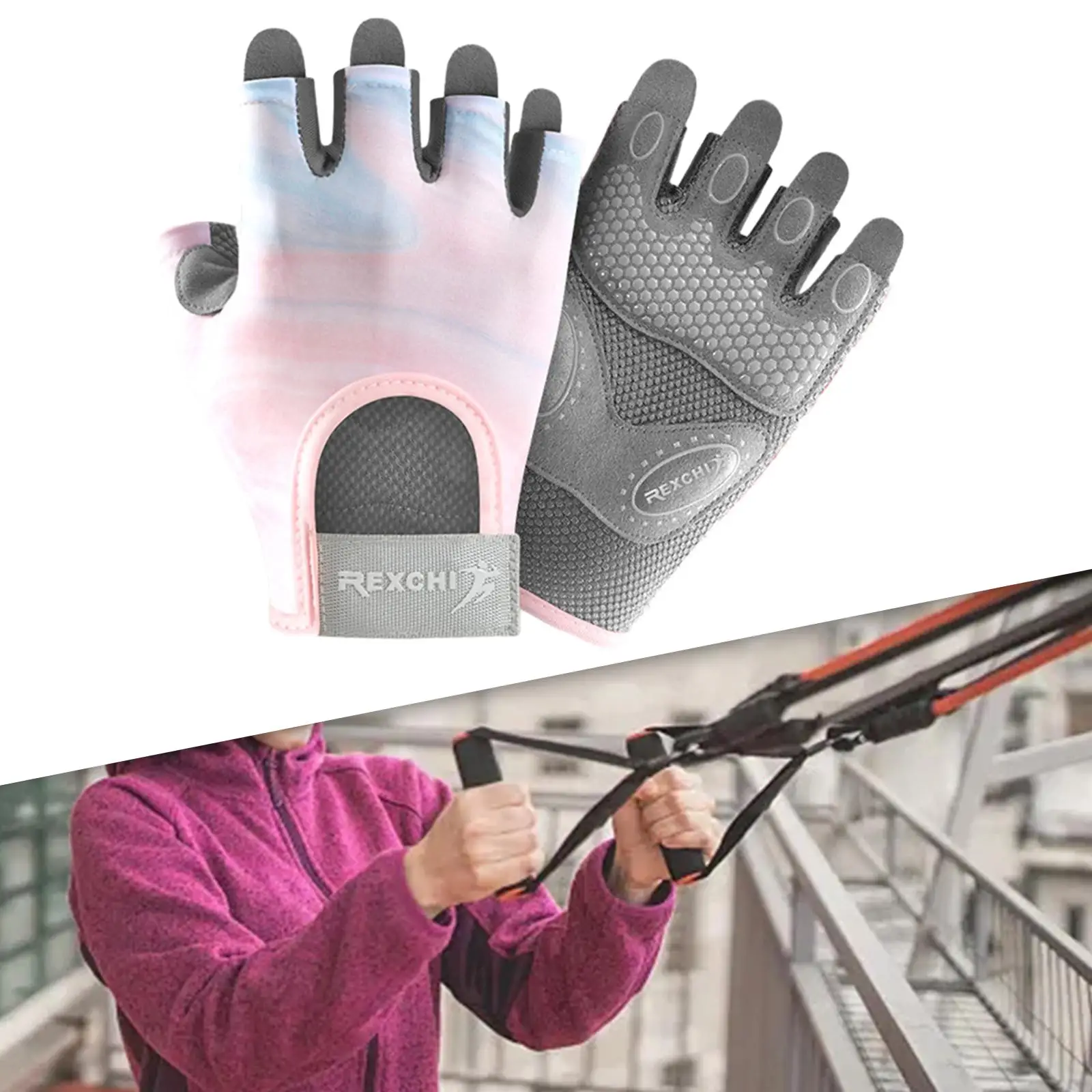 Mountain Bike Gloves Men Women Lightweight Workout Weight Lifting Gloves Fingerless Gloves Half Finger Gloves for Fishing Gym