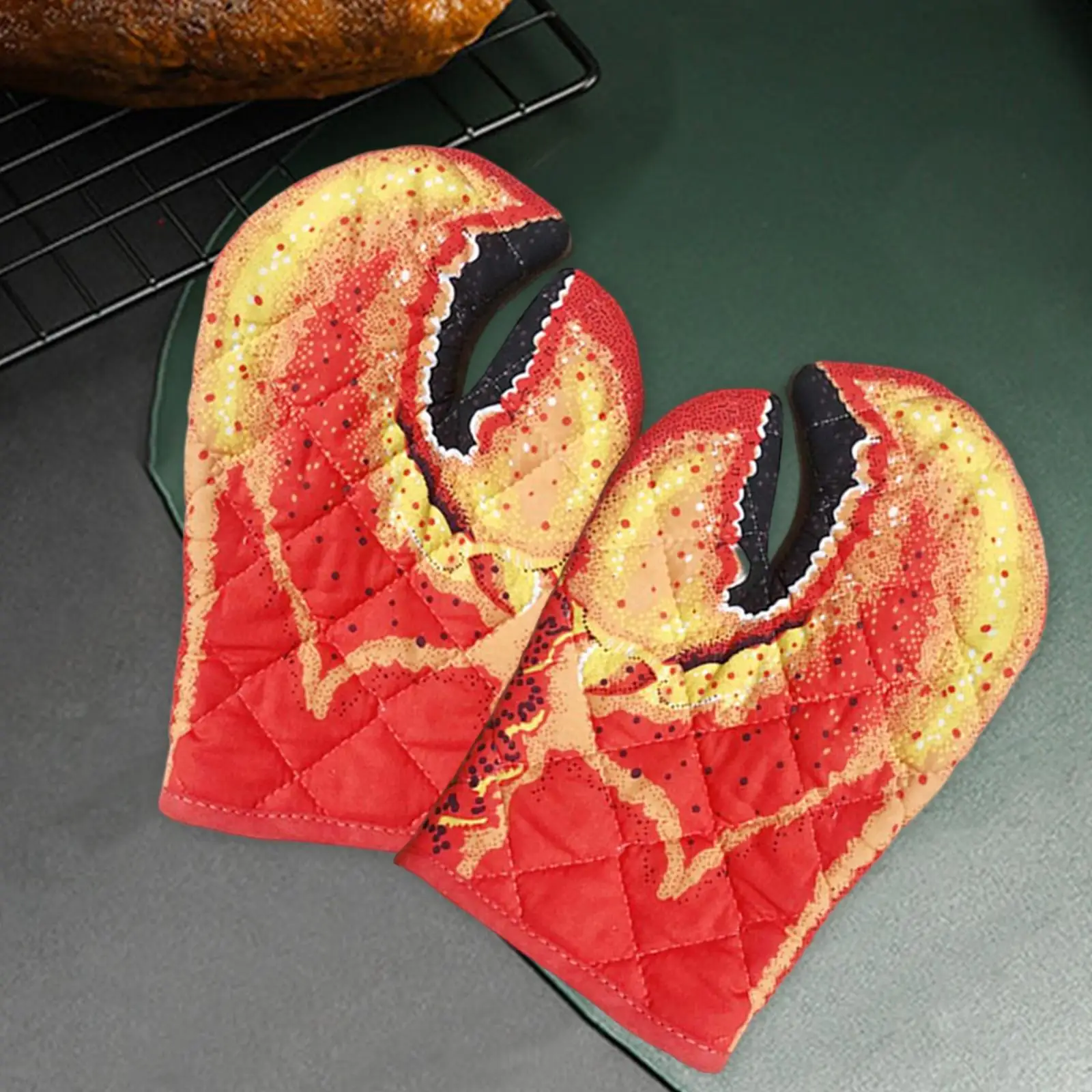 Lobster Claw Oven Mitts Heat Resistant for Oven Cooking Cotton Lining for Baking, Cooking, BBQ Grilling