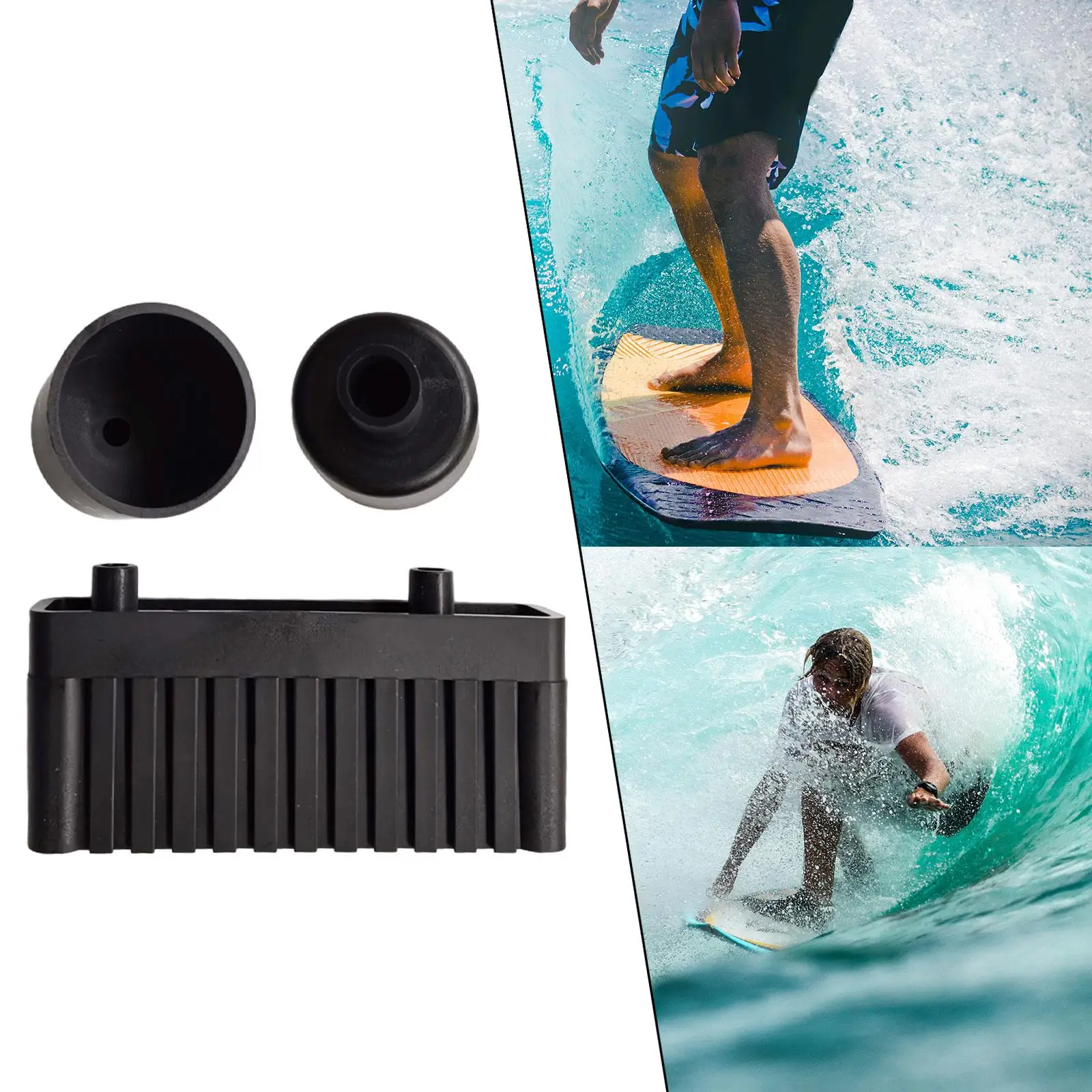Windsurfing Fin Box Black Replacement Wakeboard Parts Longboard Fin Box Surf Board Fin Box for Wind Surfing Board Water Sports