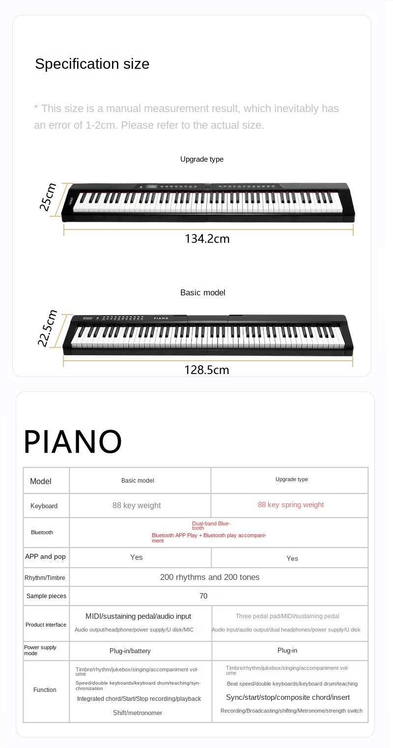 Title 23, Electric Piano 88 Key Portable Heavy Hammer Mid...