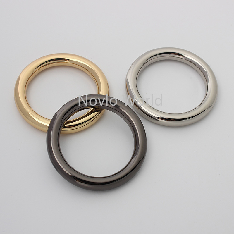 50 pieces 6 colors 6 sizes chrome color die casting O rings for woman shouldbags purse close round ring purse accessories