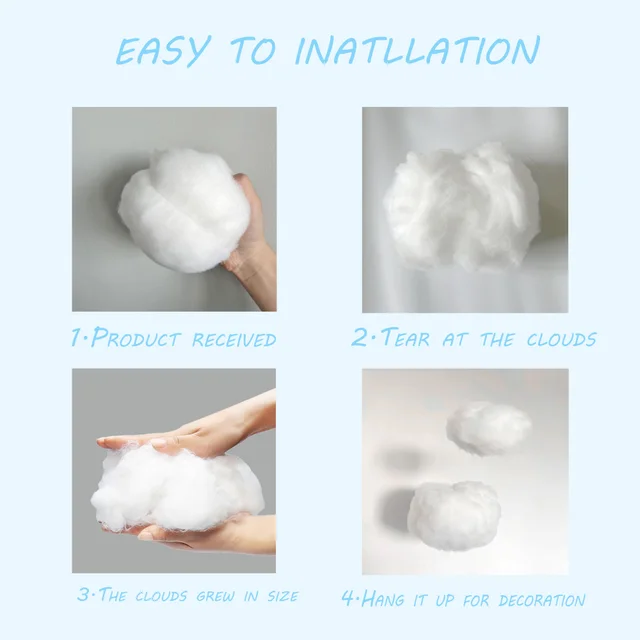 How To Make Cotton Clouds For Kids Room. Step By Step Instructions Stock  Photo, Picture and Royalty Free Image. Image 153860134.