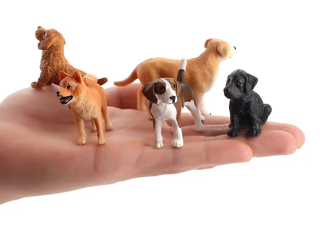 Simulation Poultry Animal Cute Dog Figurines Animaux Shiba Inu Collie  Teaching Aids Model Ornament Early Childhood Education Toy
