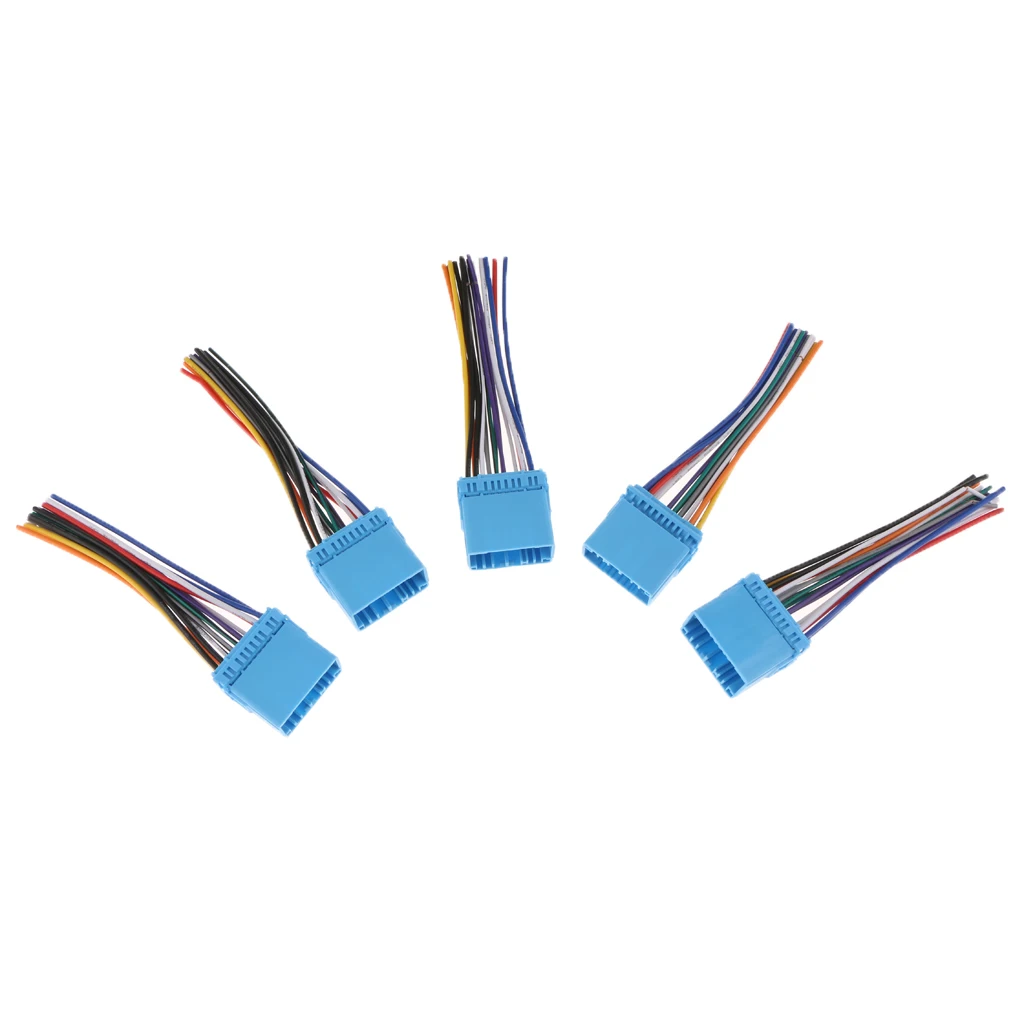  Stereo Female Socket Radio ISO Wire Harness Adapter Connector 5PCS