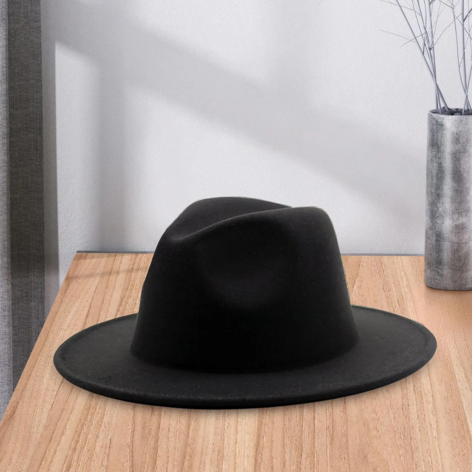 Felt Panama Hat Breathable Fedora Hat for Street Cosplay Stage Performance