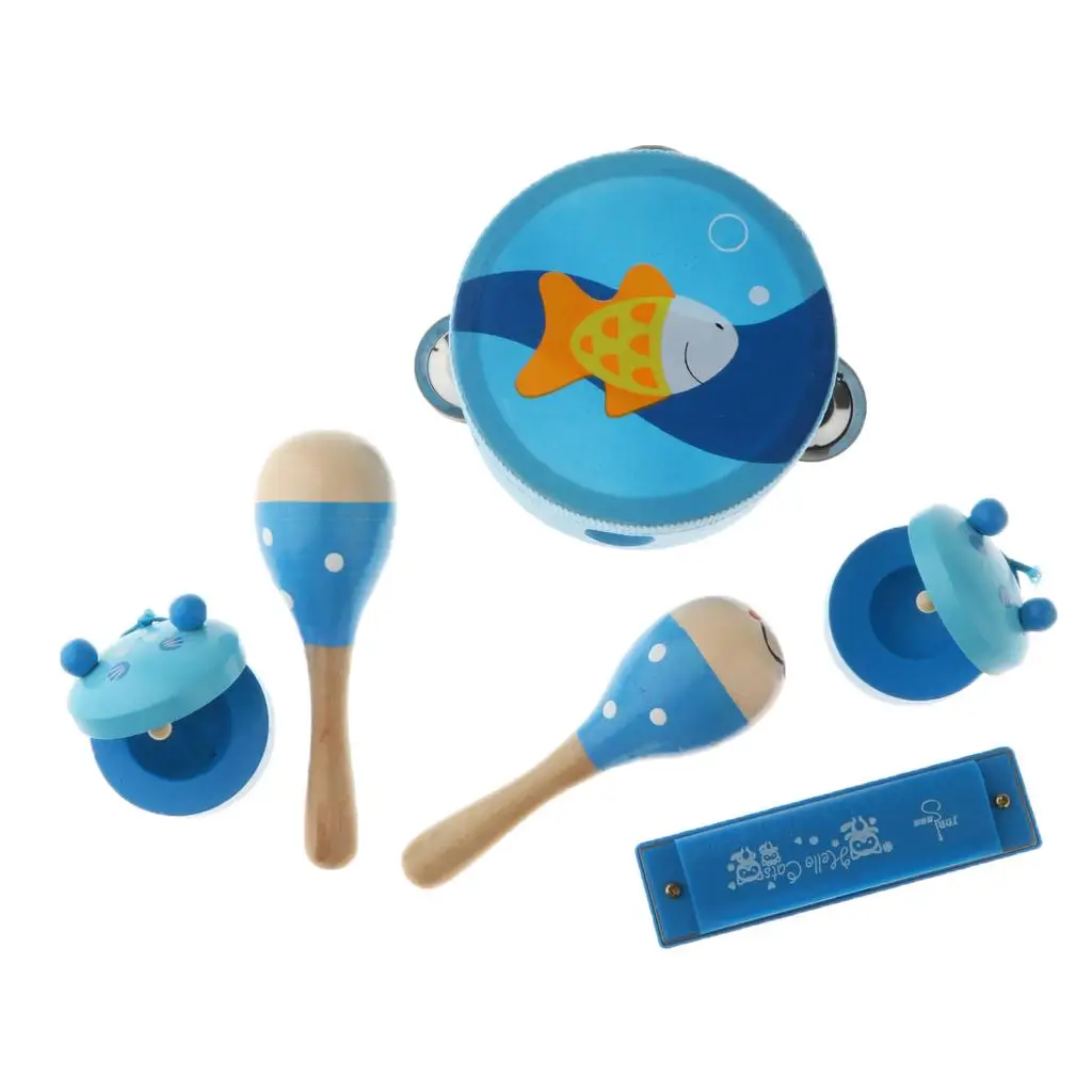 Mini Musical Instrument Sand Hammer /Hand Bell /Rattle Set For  Baby Toy