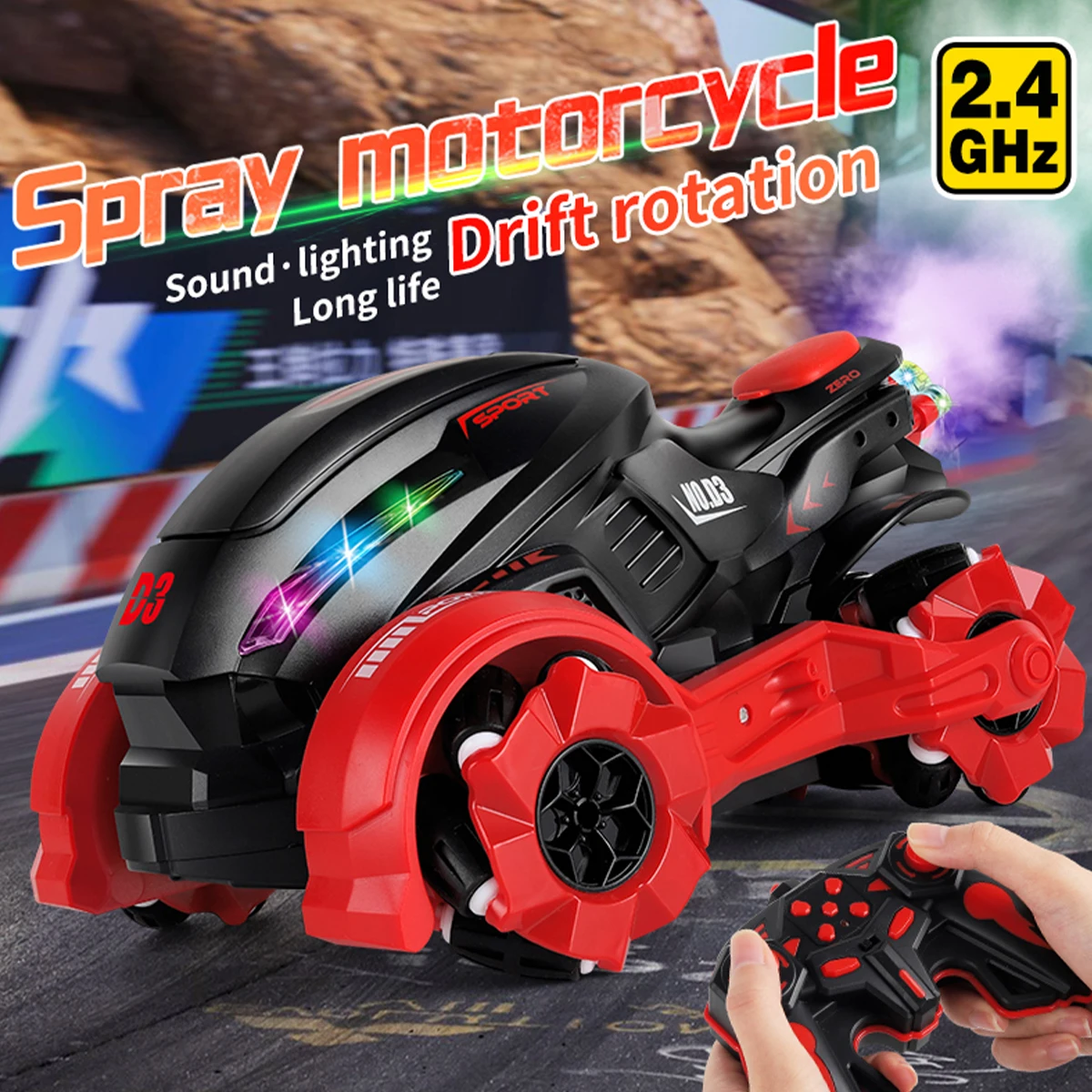 monster truck remote control car Spray RC Motorcycle Drift with Water Mist and Sound Light Effect Jet RC Motorbike Toy 360° Rotation 2.4G RC Drift Racing Motorcy remote control racing car