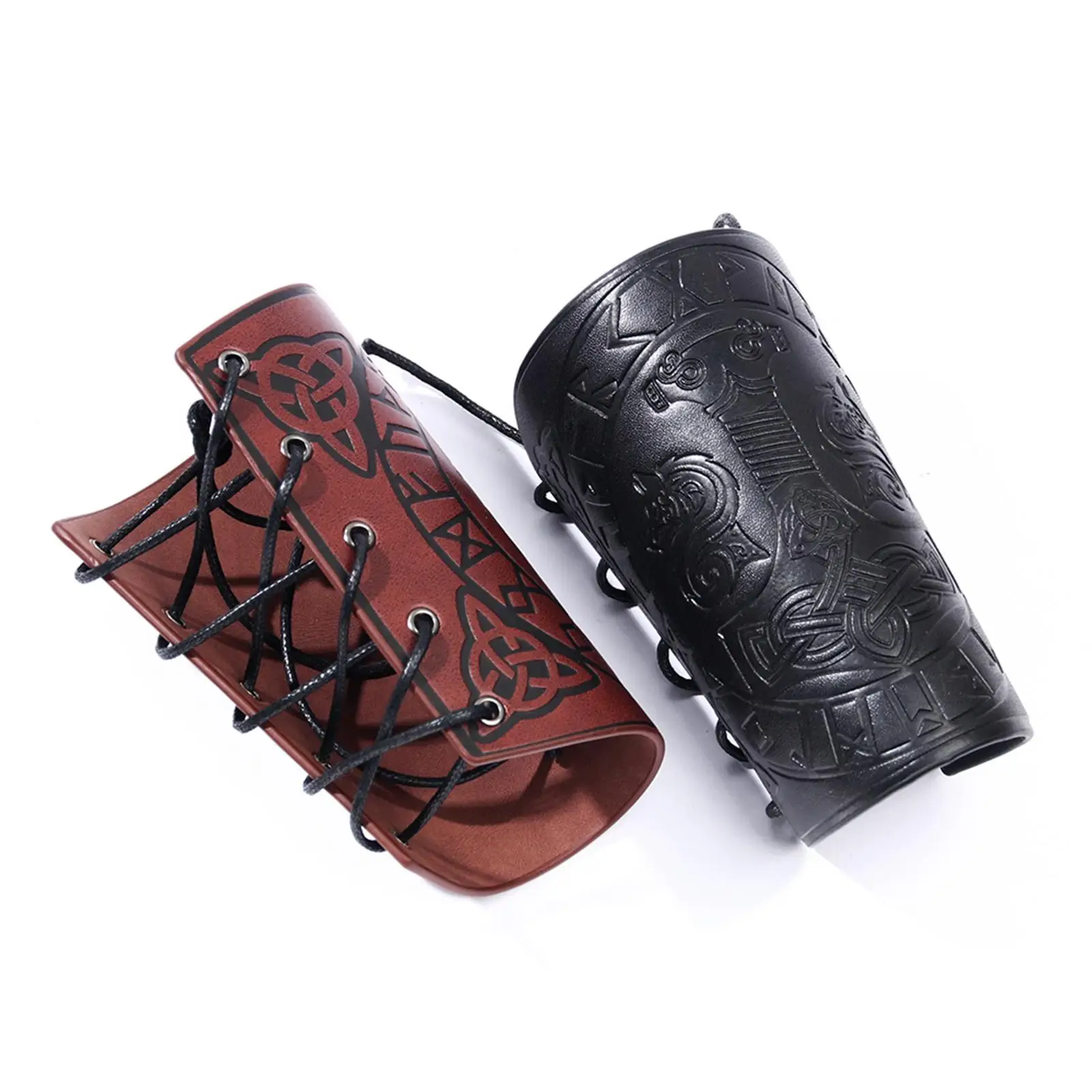 Punk Leather Bracelet Wrist Guard Hammer Pattern Armor for Cosplay Boyfriend