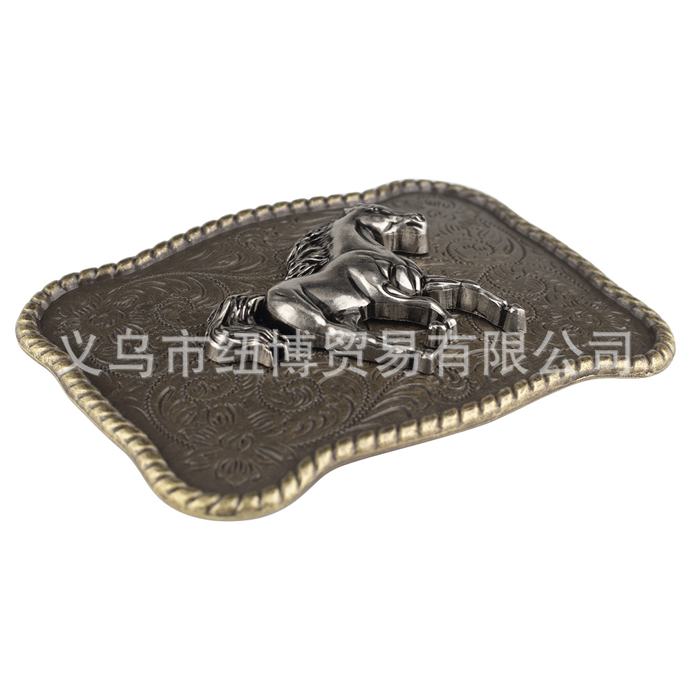 Western Cowboy Boot Gürtel Schnalle Legierung Material 3,8 cm Breite Bronze Mustang – Detail 3
