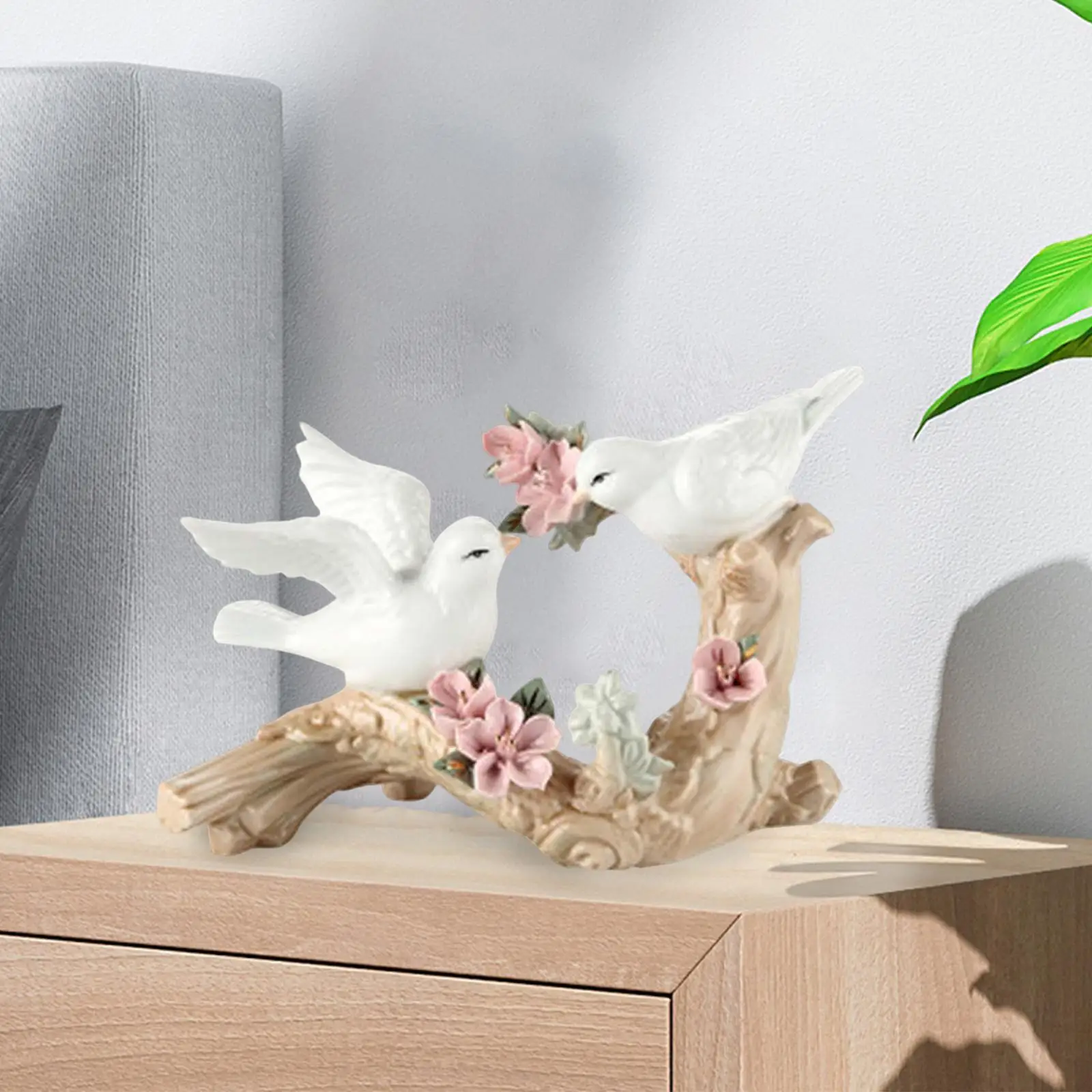 Lifelike Bird Sculpture Centerpiece Art Collection Ceramic Display Modern Ornaments for Bedroom Festival Home Desktop Easter