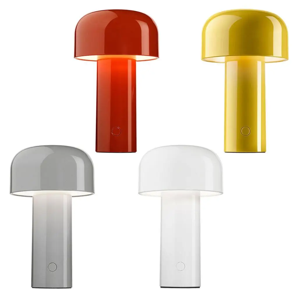 Modern Mushroom Lamp Gift Rechargeable Decoration 1800 mAh LED USB Ports Metal Night Light for Desktop Office Home Dining Table