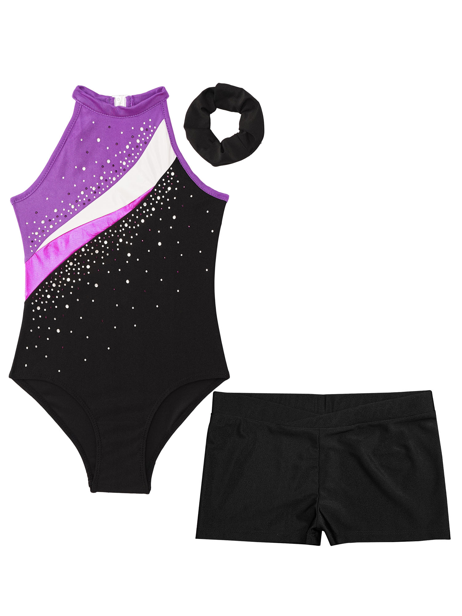 Kinder Mädchen Gymnastik Trikots Ballett Tanz Outfits Strass sportliche Biketard Shorts Set Workout Eiskunstlauf Bodysuit – Detail 31