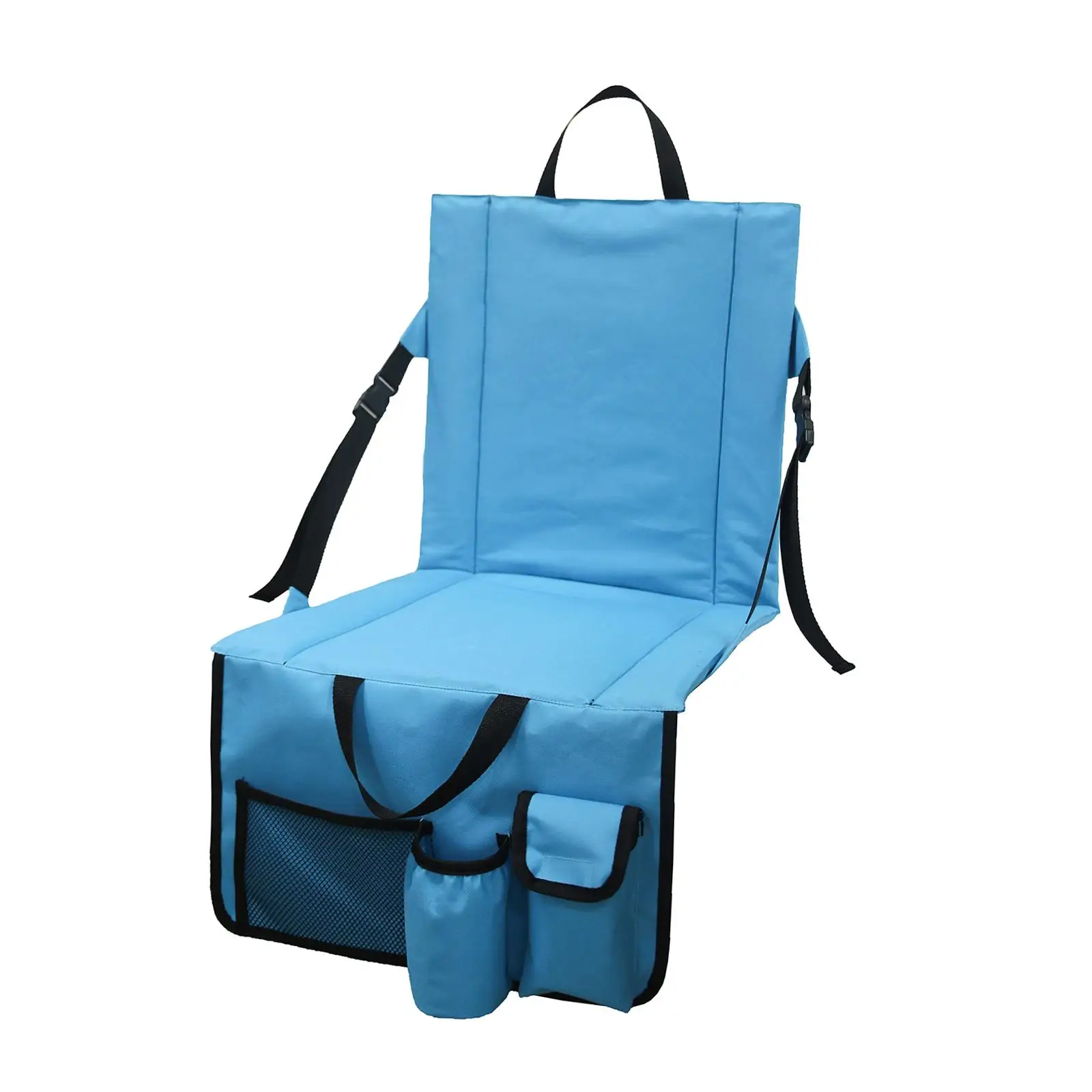 Portable Stadium Chair with Pocket Padded Holder Lightweight Sit Mat Wide Camping Backpacking Picnic Travel