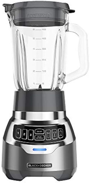 PowerCrush 6 Cup Black Blender with Glass Jar 