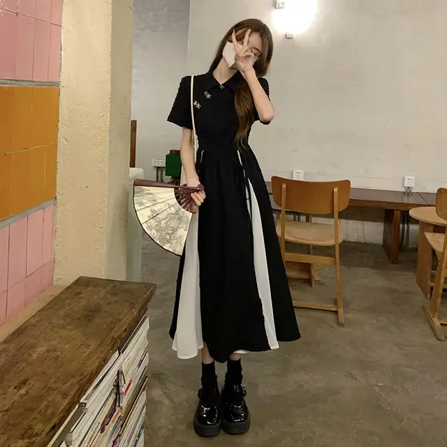中国雅莹 Yaying New Chinese-style Mandarin Collar Dress 4 Beige