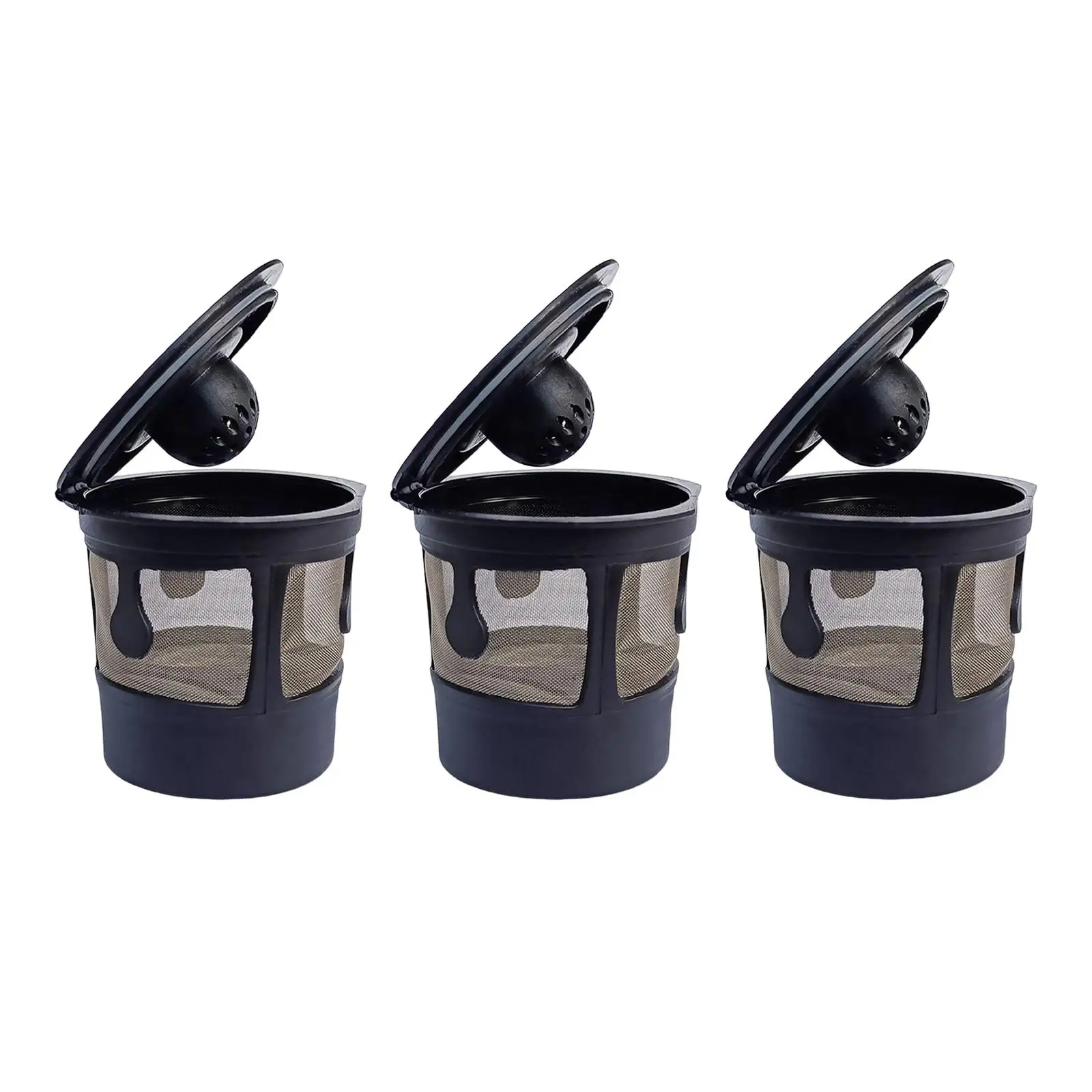 3 Pieces Refillable Coffee Filter Cup Reusable Essentials Easy to to Install Coffee Capsules for Kitchen Cafe Home