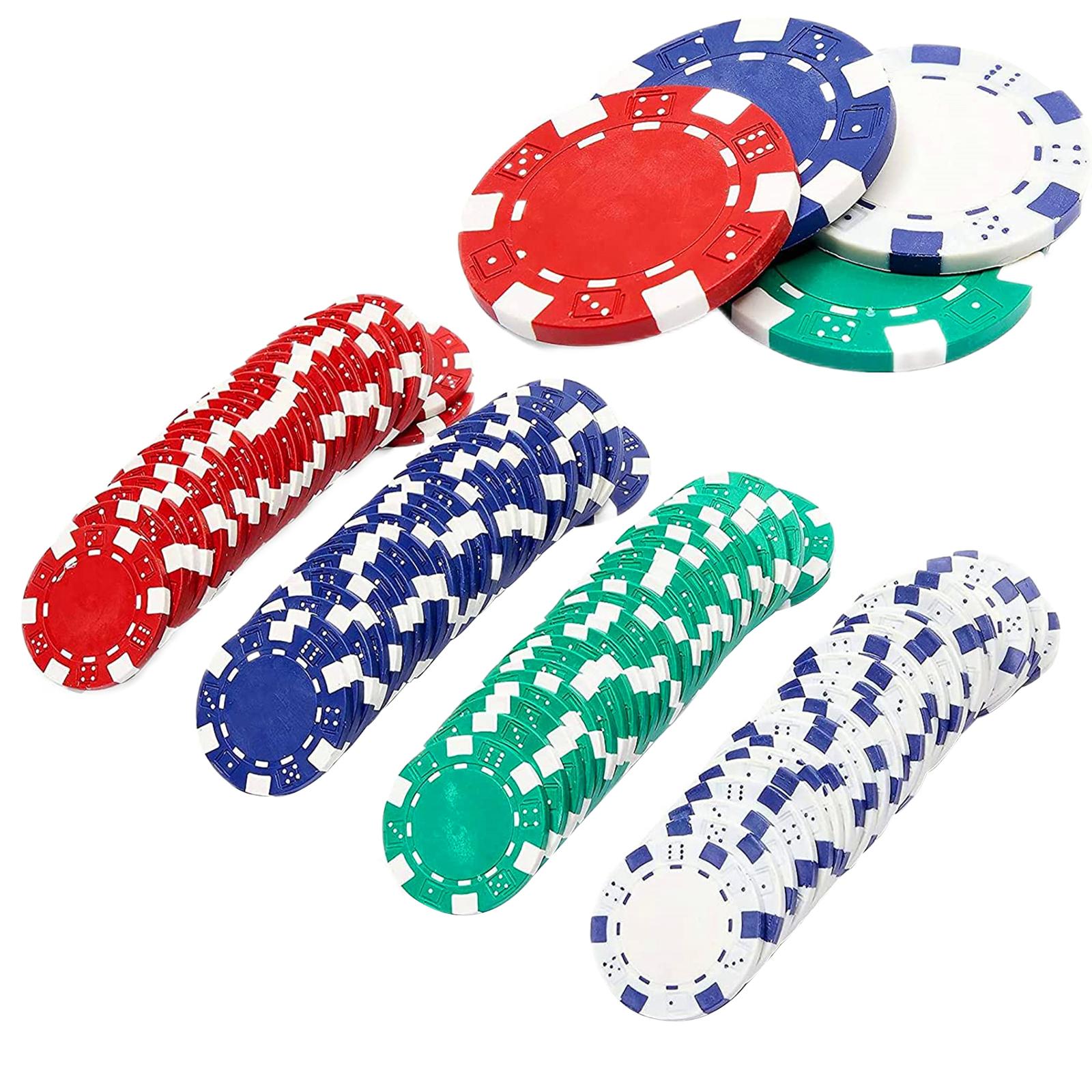 100x ABS Poker Chips Colored Game Tokens Durable Premium Bingo Chips Markers for Carnival Board Games Counting Supplies Accs