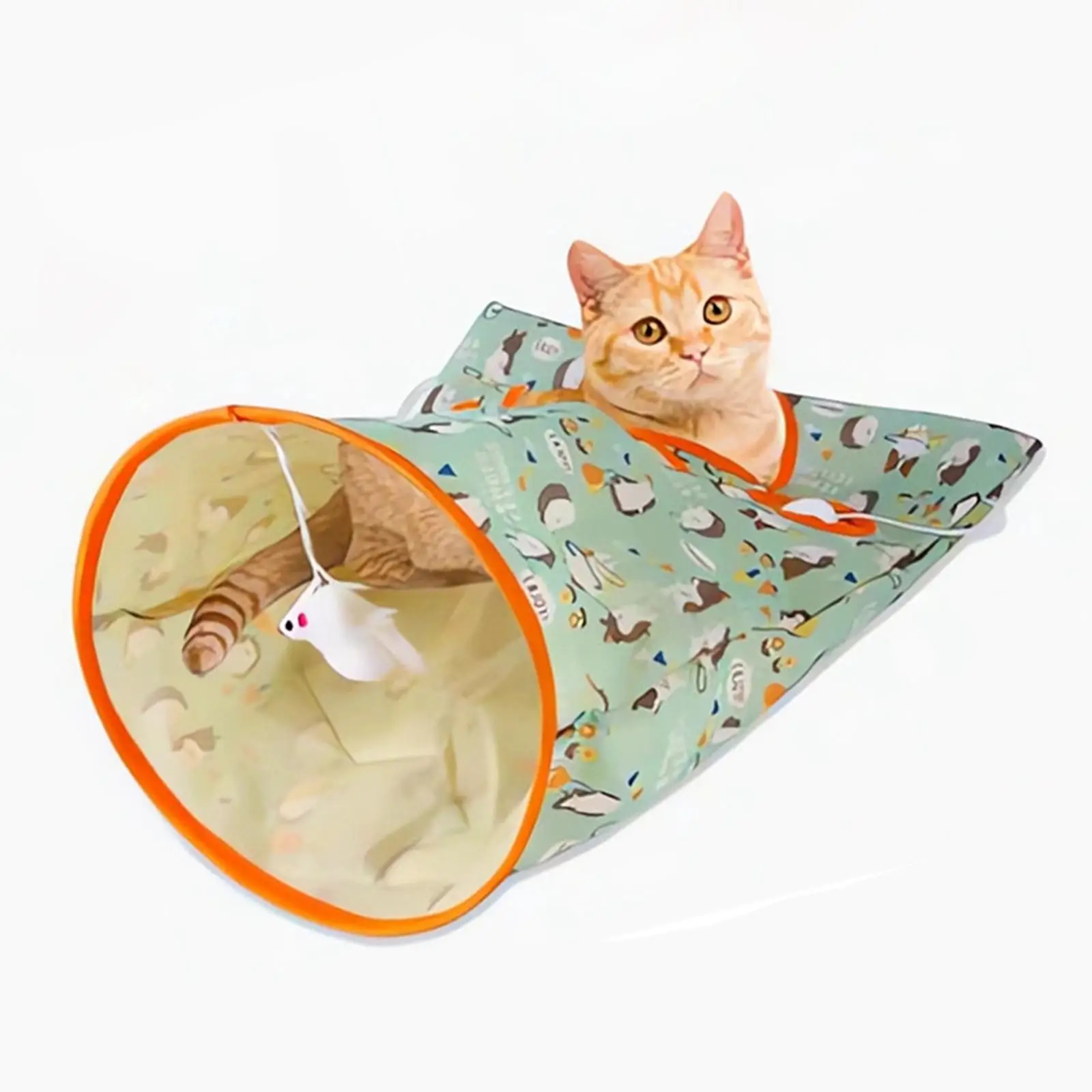 Cat Tunnel for Indoor Cats Durable with Ball Indoor Animal Play Toy Folded Cat Puzzle Toy for Rabbit Kitten Puppy Cat Training