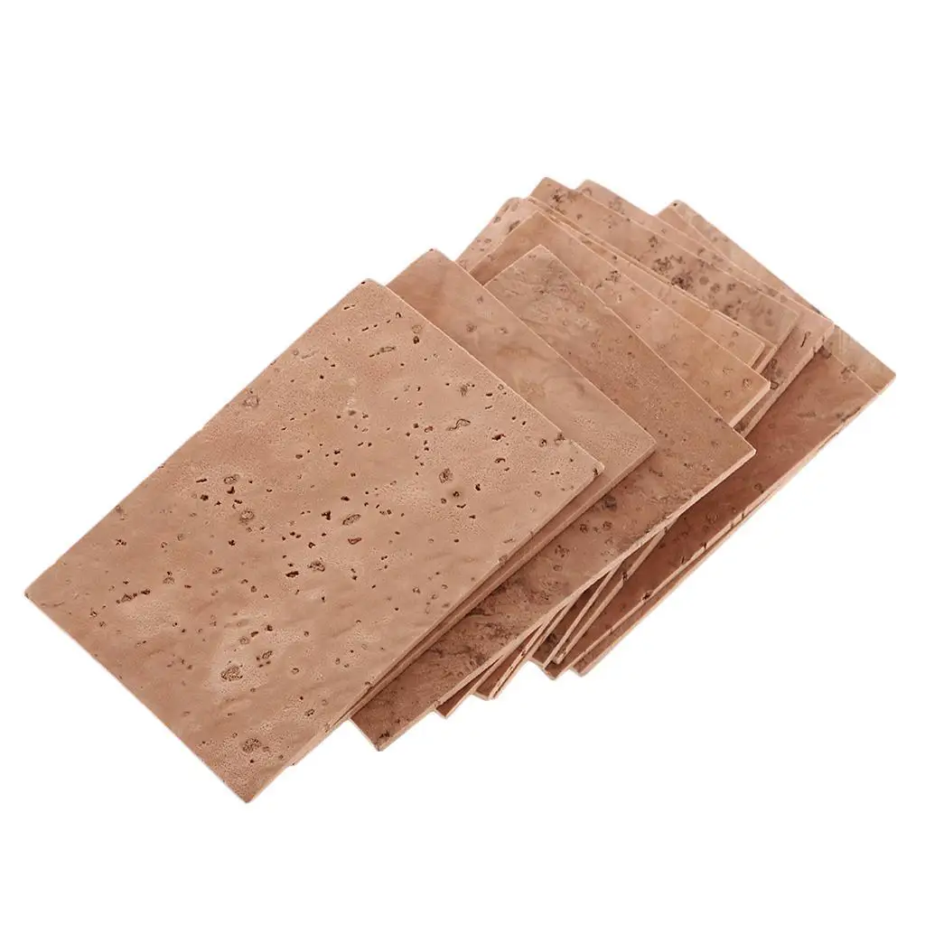 Set of 10 Professional Cork Sheets with Natural Neck for Saxophone 60 Mm
