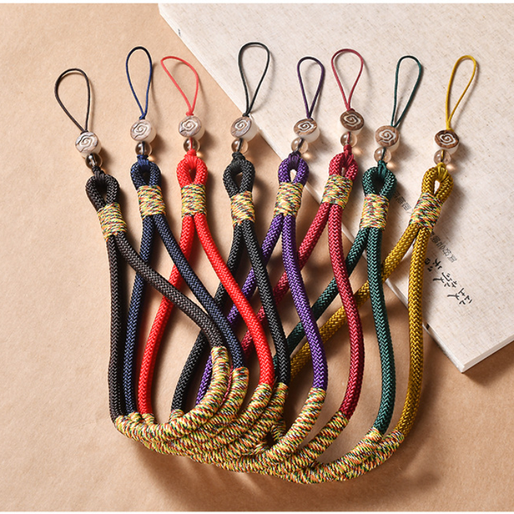 Chinesischen Stil Telefon Handgelenk Charm Strap Handy Finger Schlüsselbund Handgewebte Ring Schnalle Anhänger Wolke Muster – Detail 4