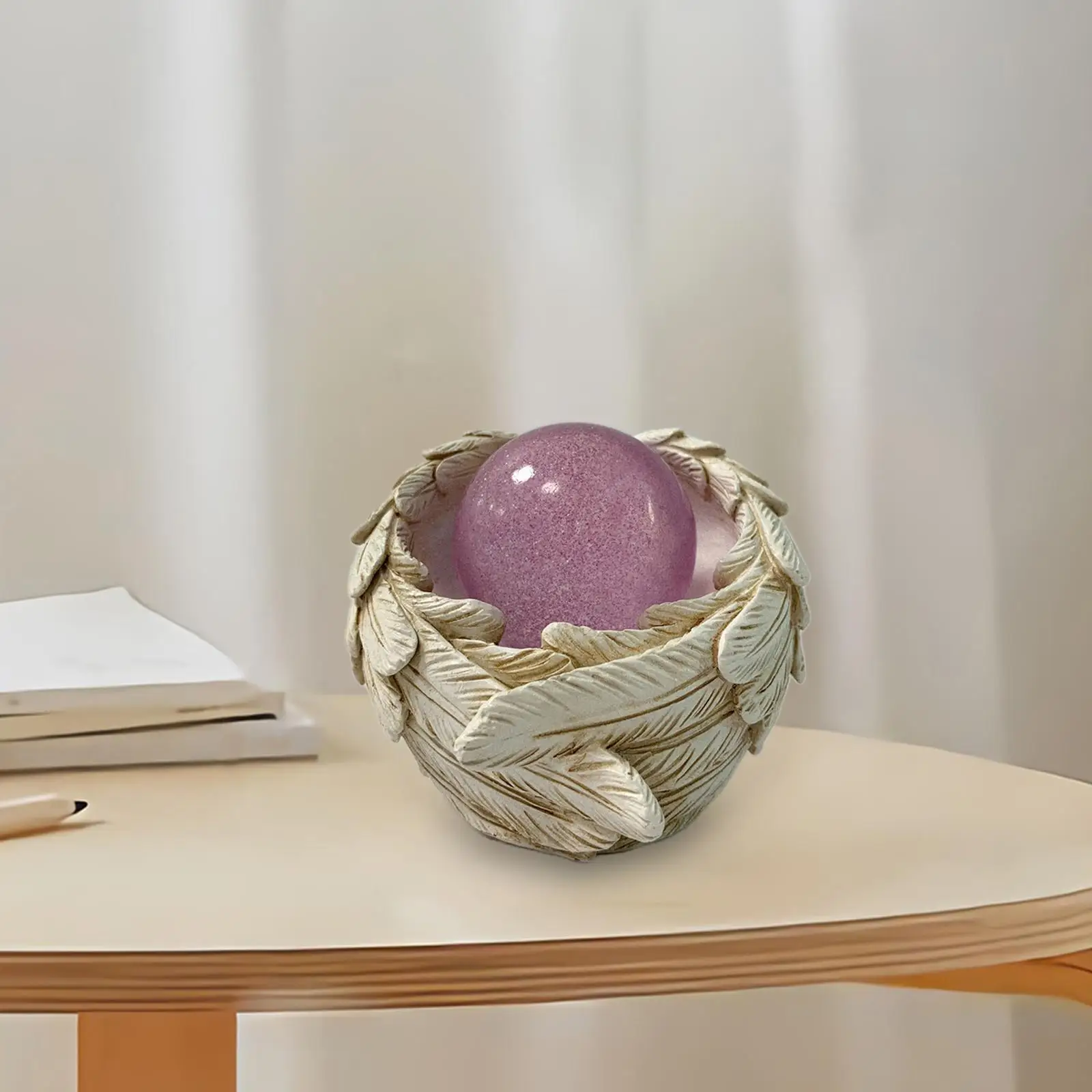 Resin Light up Angel  Ball Figurine Crafts  Heart Shaped for Bookshelf Desktop Home Table Decor