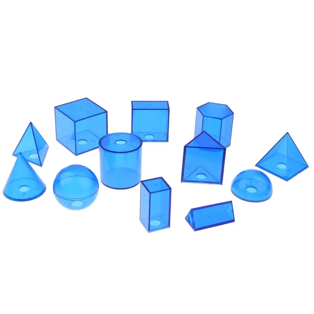  Preschool Learning Toys | 12PCS 3D Geometric Solids Math Manipulatives | Montessori Materials Geometry Set Home Supplies