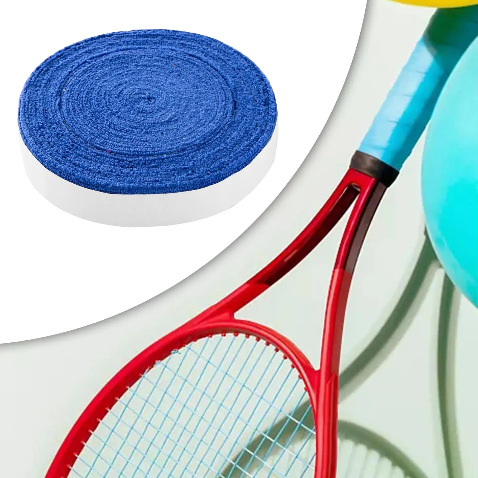 Tennis Badminton Racket Wrap Tape Sweat Band Absorb Sweat Nonslip Racquet Wrapping Tape Hand Glue for Outdoor Sports Squash
