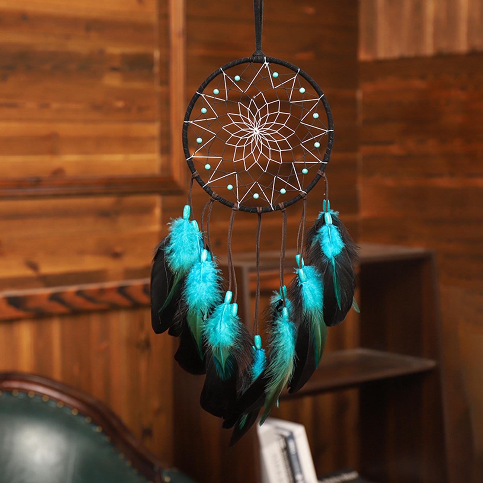 Dreamcatcher Blue Dream Catcher Handmade for Bedroom Decor Wall Hanging Home Decoration Gifts for Teenage Girls Baby Kids Room